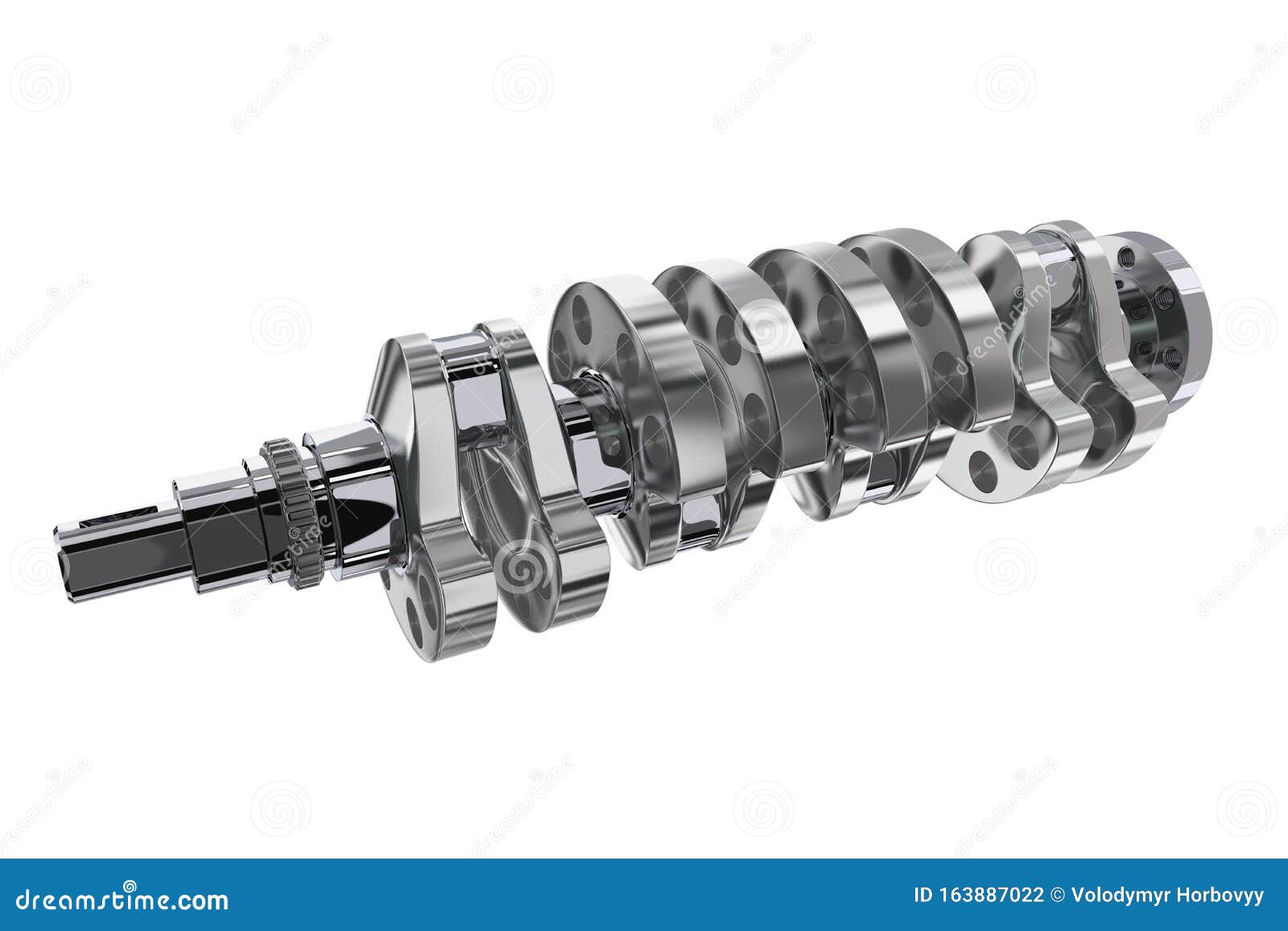 4 In Line Crankshaft. 3D Render Stock Illustration Illustration of energy, horsepower 163887022