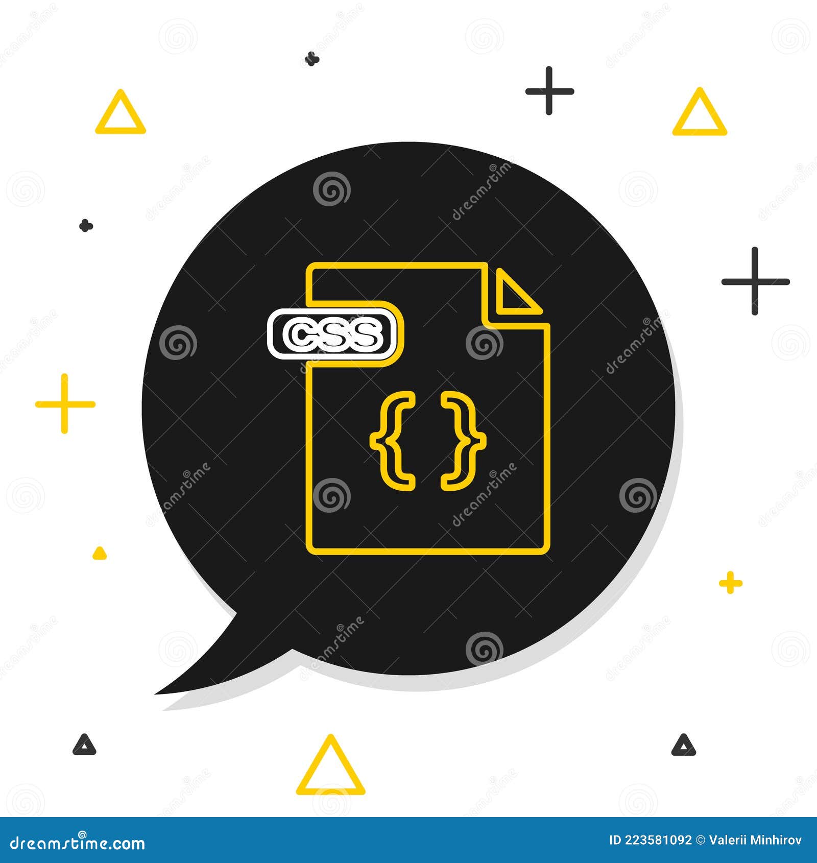 Line Css File Document Download Css Button Icon Isolated On White Background Css File Symbol Colorful Outline Concept Stock Vector Illustration Of File Speech 223581092