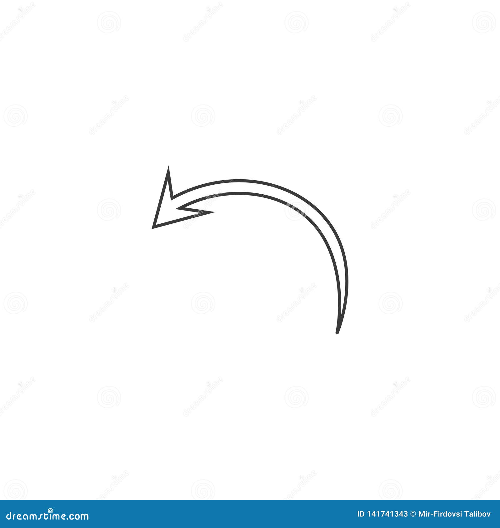 Line Curved Arrow Icon Vector Curve Arrow Icon Vector Illustration Stock Illustration Illustration Of Arrow Line 141741343