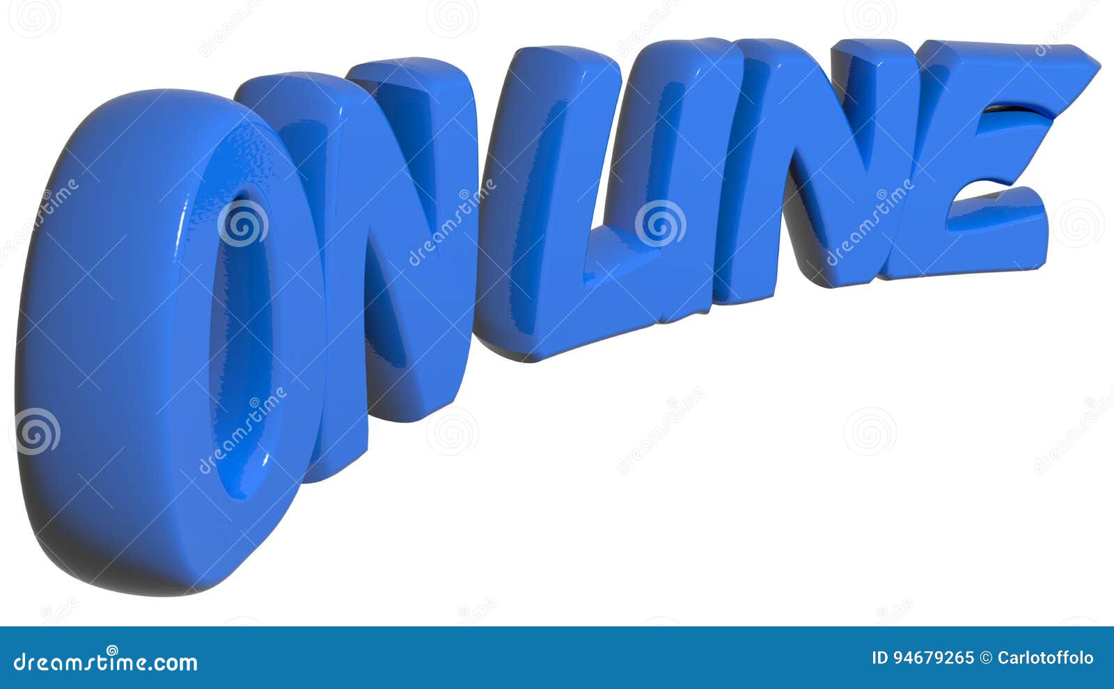 On LINE 3D blue letters stock illustration. Illustration of connecting