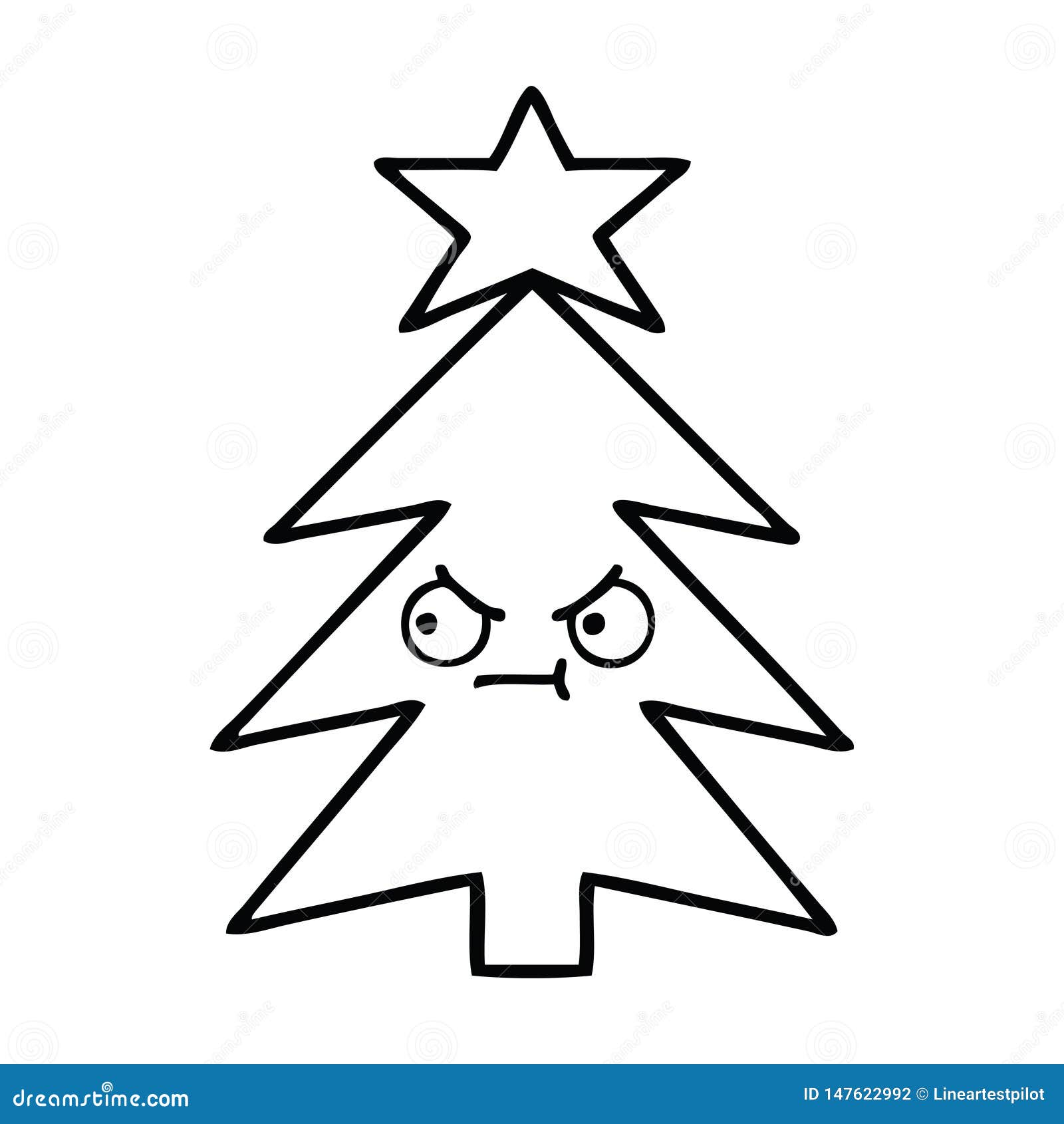 Line Drawing Cartoon Christmas Tree Stock Vector - Illustration of cartoon, retro: 147622992 Line Drawing Cartoon Christmas Tree Stock Vector - Illustration of cartoon, retro: 147622992