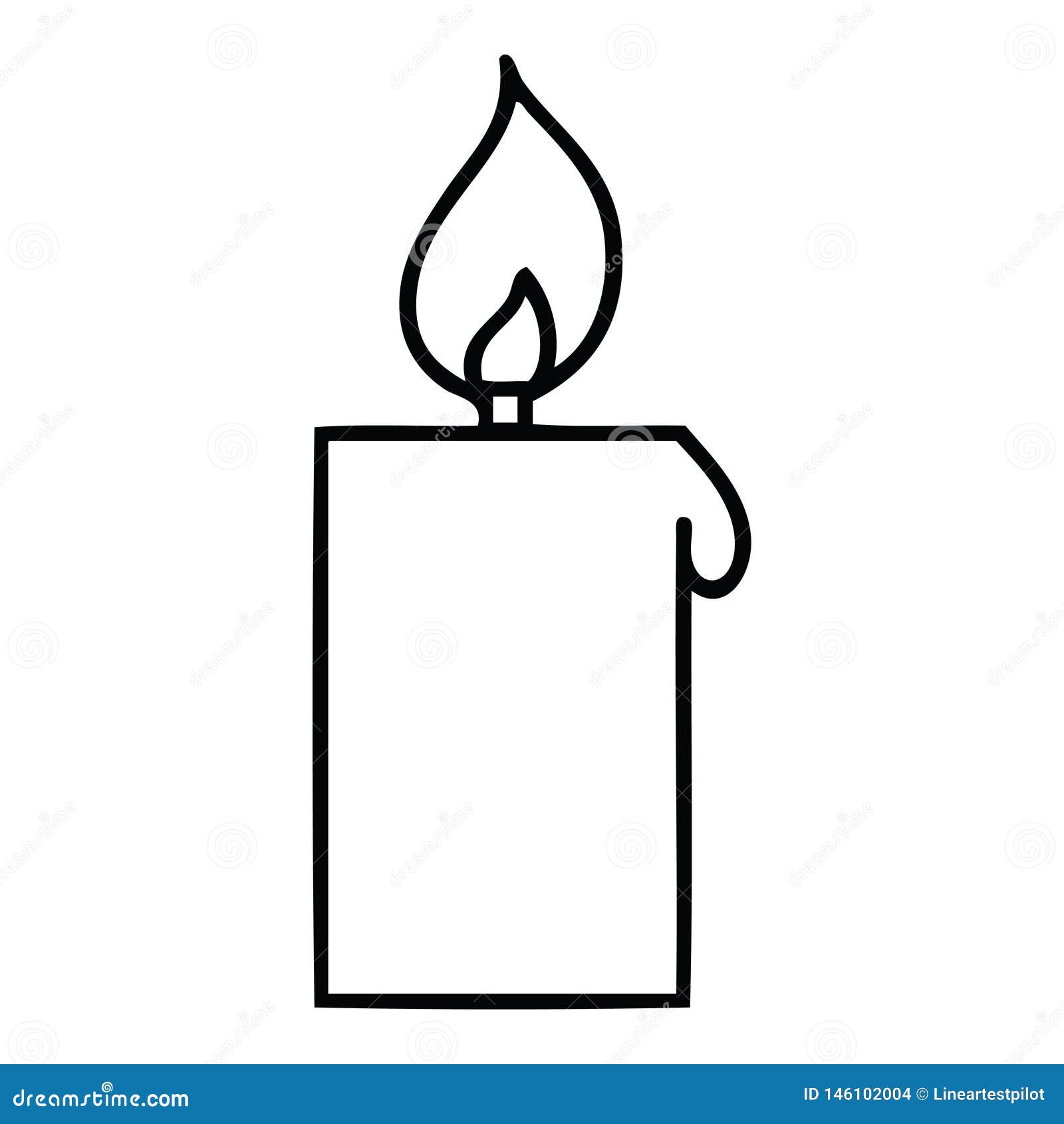 Line Drawing Cartoon of a Lit Candle Stock Vector - Illustration of quirky,  cartoon: 146102004