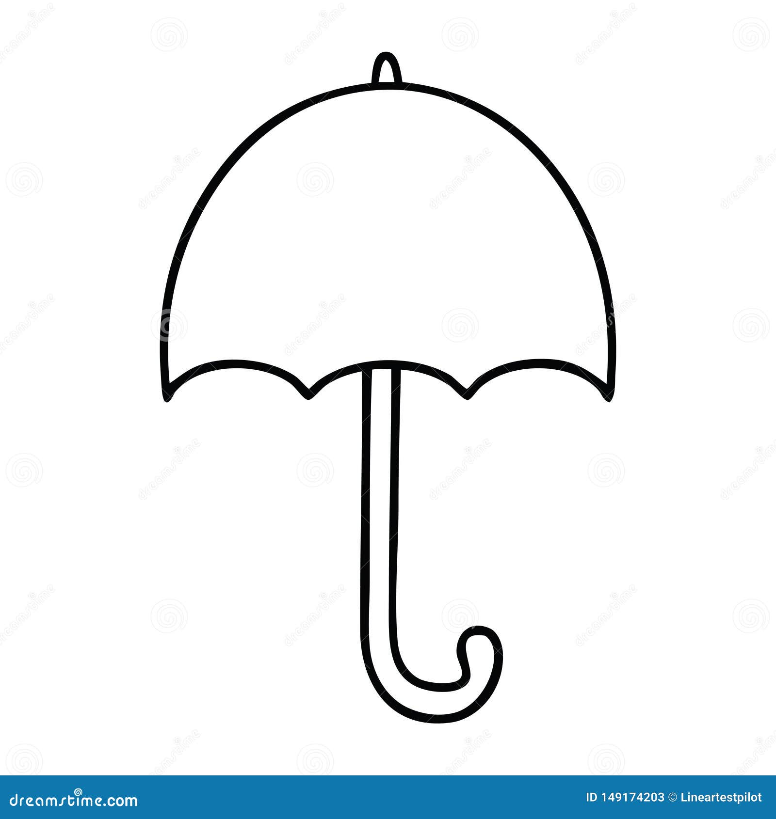 Line Drawing Cartoon Open Umbrella Stock Vector Illustration of cute
