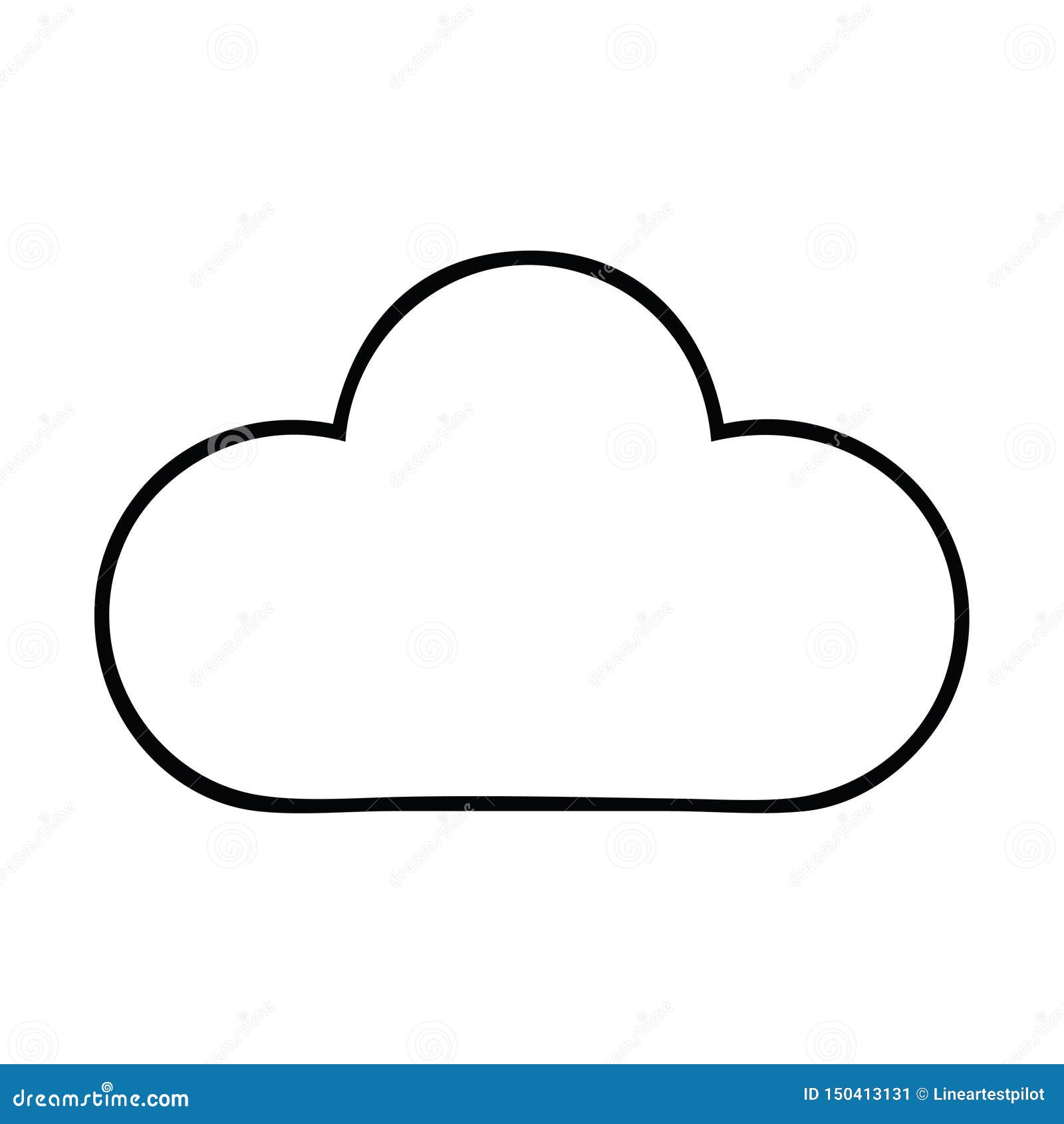 Line Drawing Cartoon of a White Cloud Stock Vector Illustration of