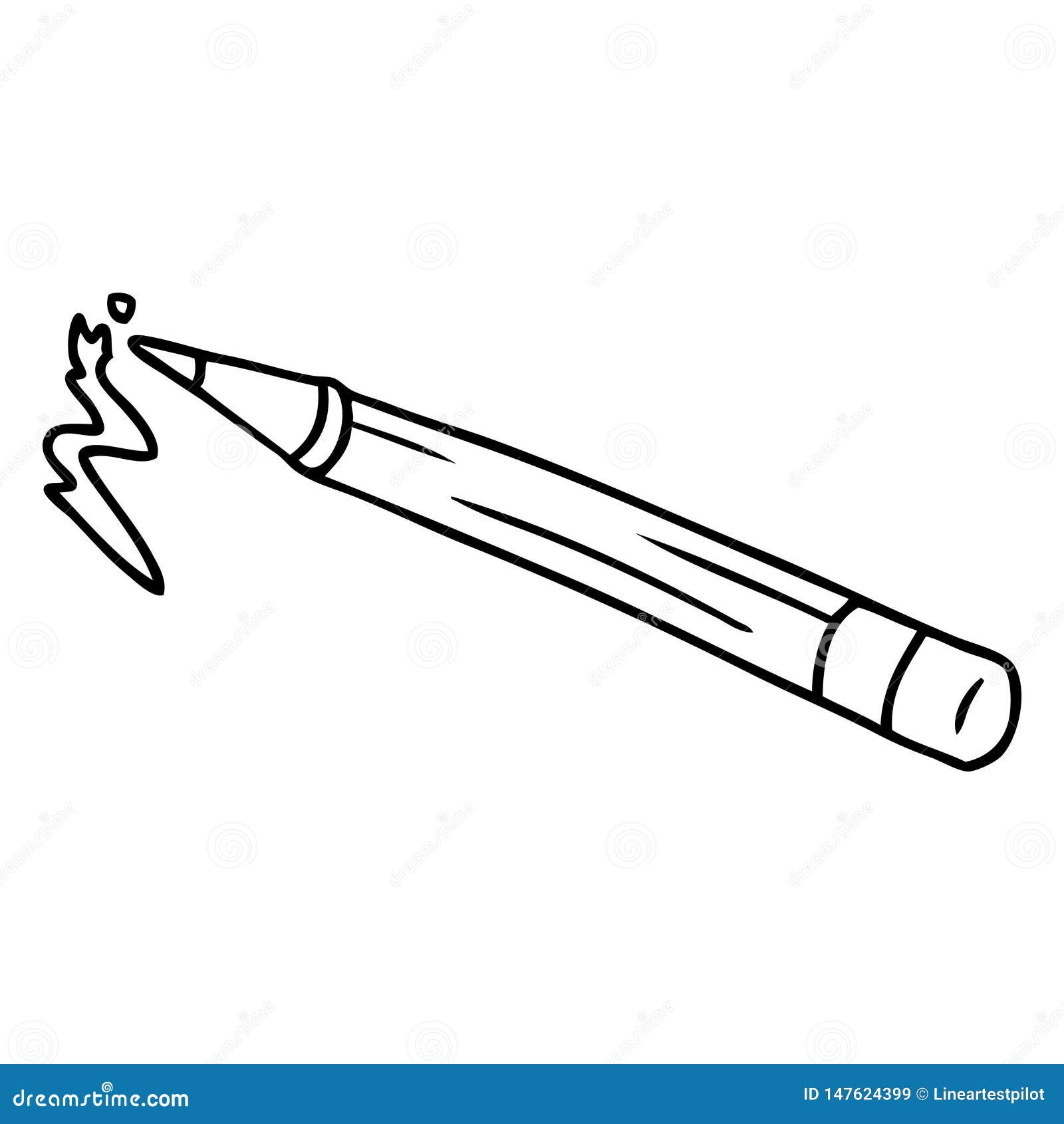 Line Drawing Doodle Of A Coloured Pencil Stock Vector Illustration of