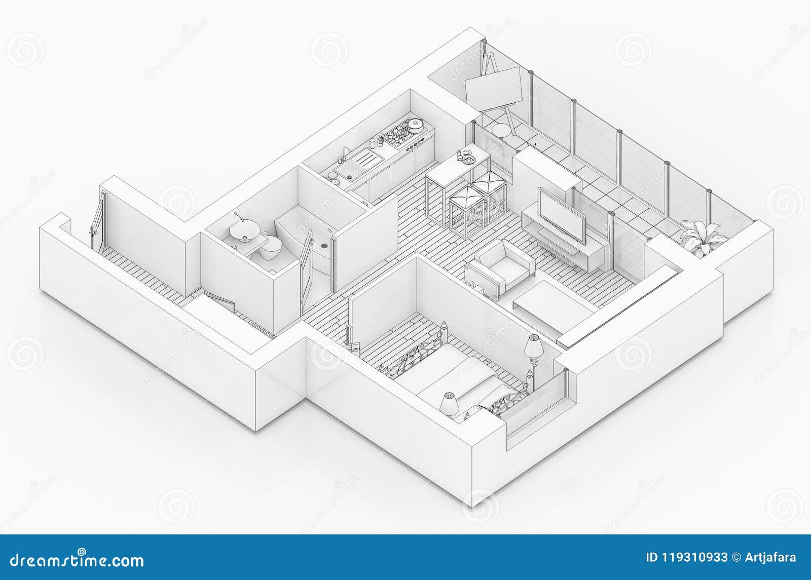 Line Drawing Floor Plan Line Drawing Floor Plan