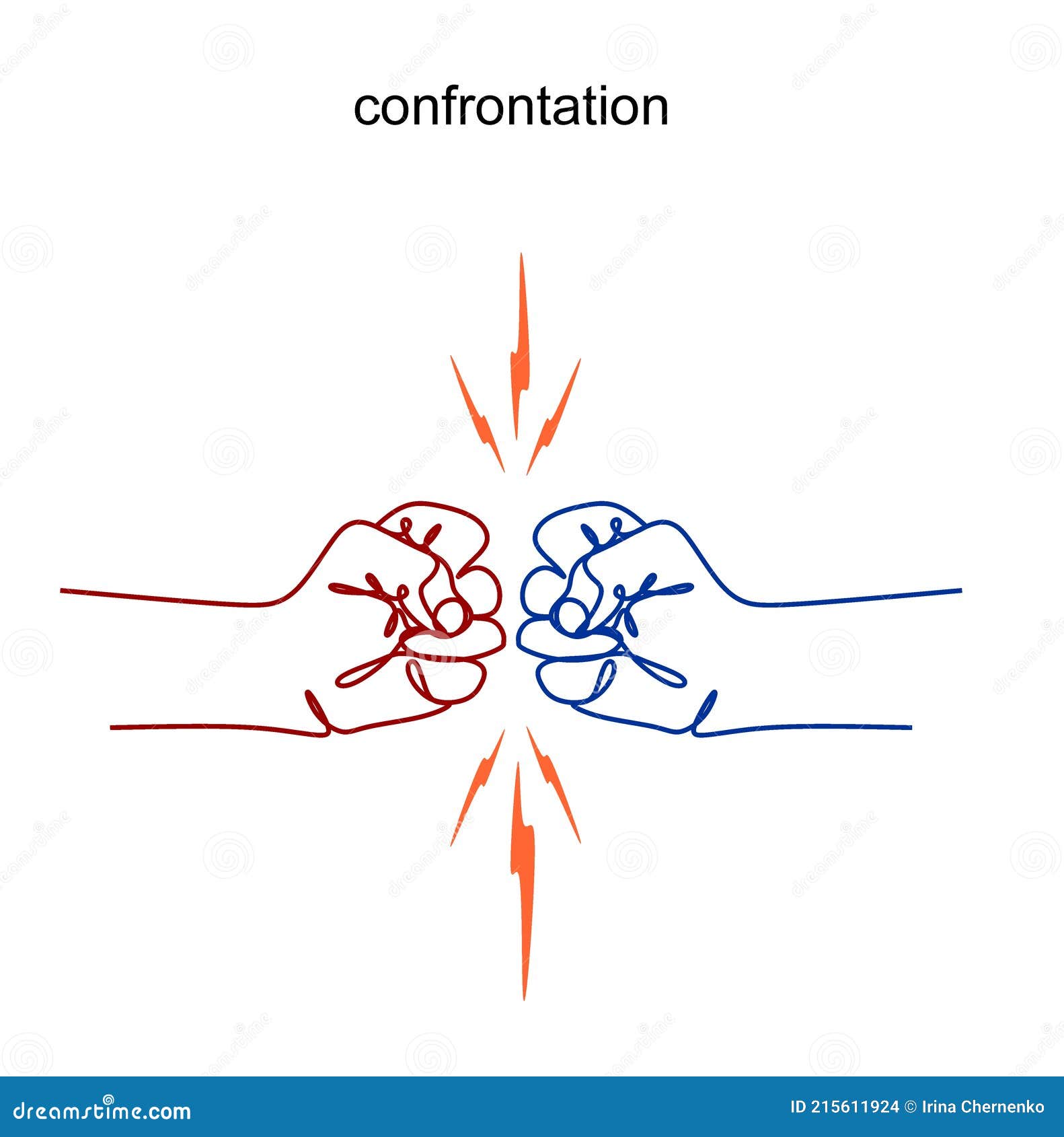 Line Drawing of Hands As a Conflict Compromise Disagreement and