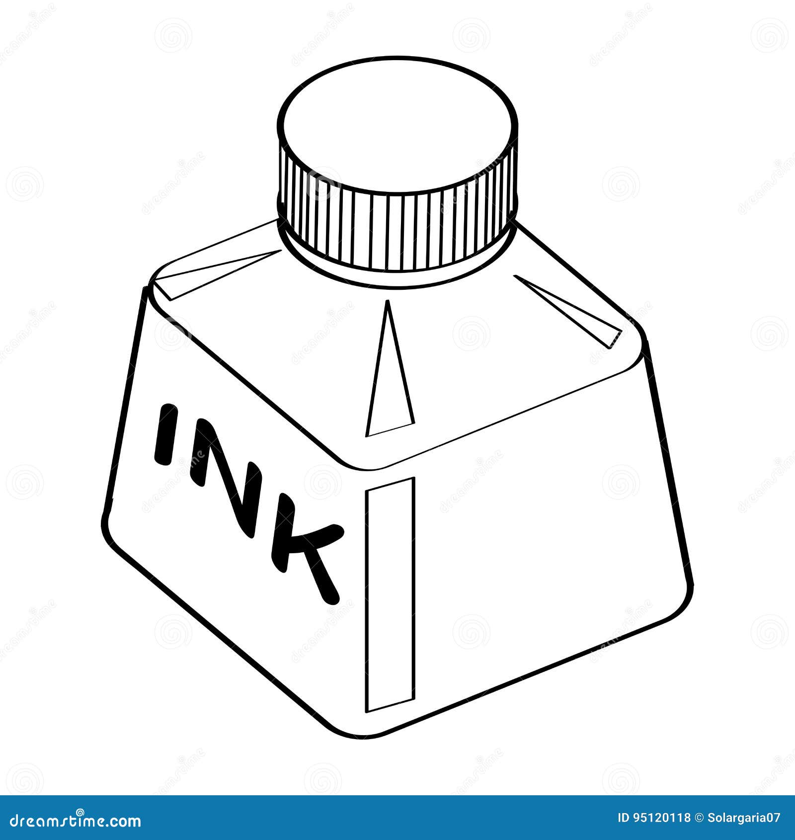 Line Drawing Of Ink Bottle -Simple Line Vector Stock ...