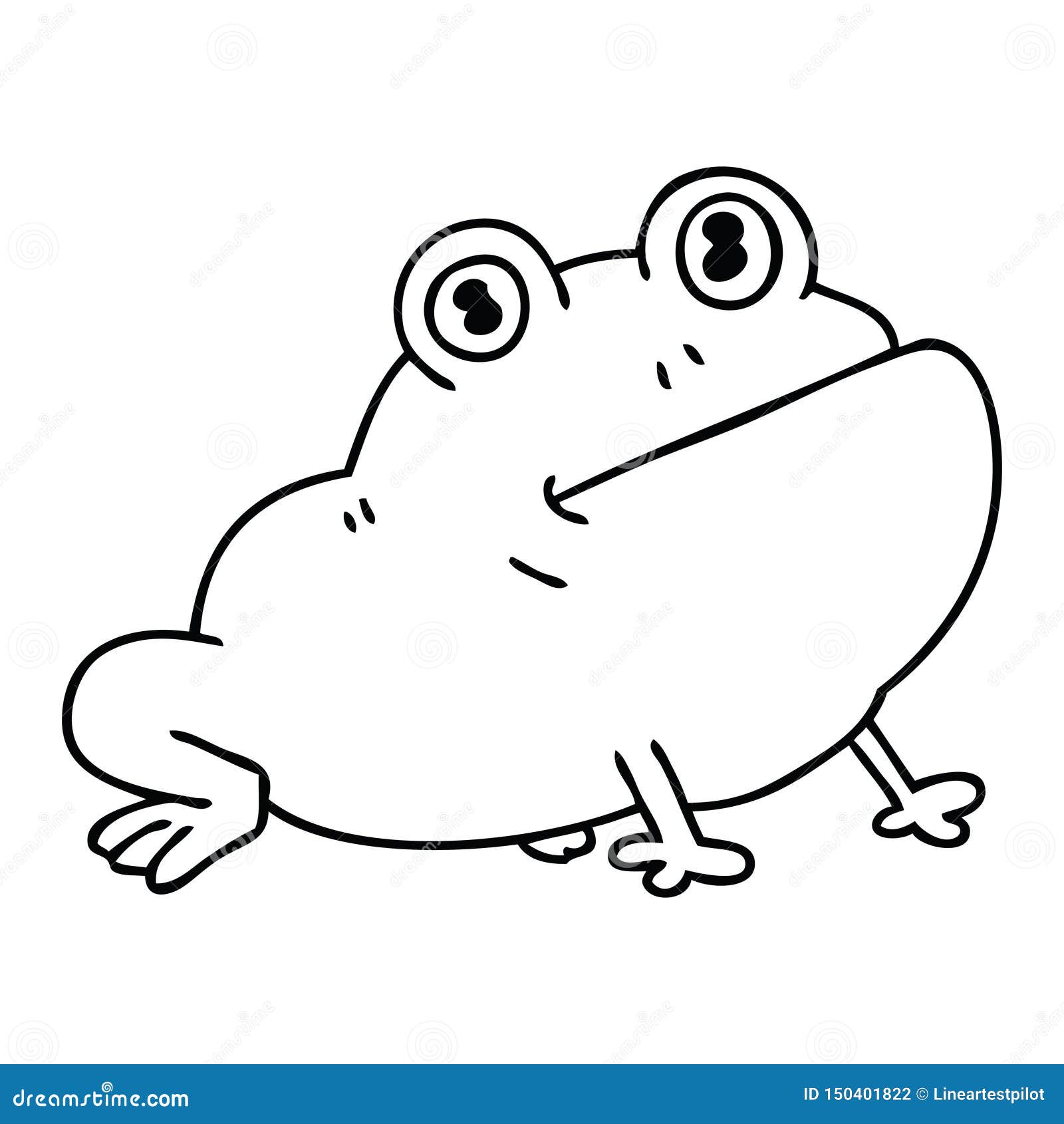 Line Drawing Quirky Cartoon Frog Stock Vector - Illustration of cartoon,  funny: 150401822