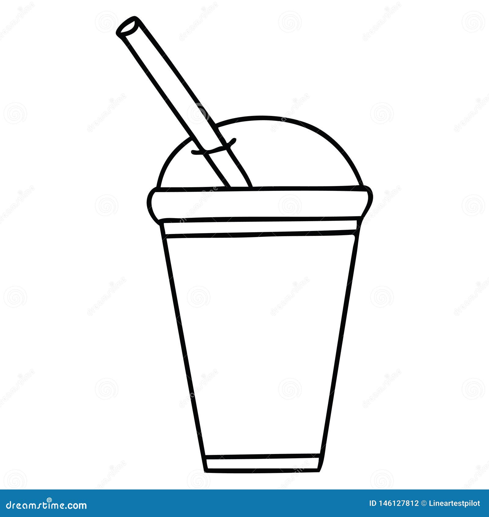 Line Drawing Quirky Cartoon Soft Drink Stock Vector - Illustration of drink,  retro: 146127812