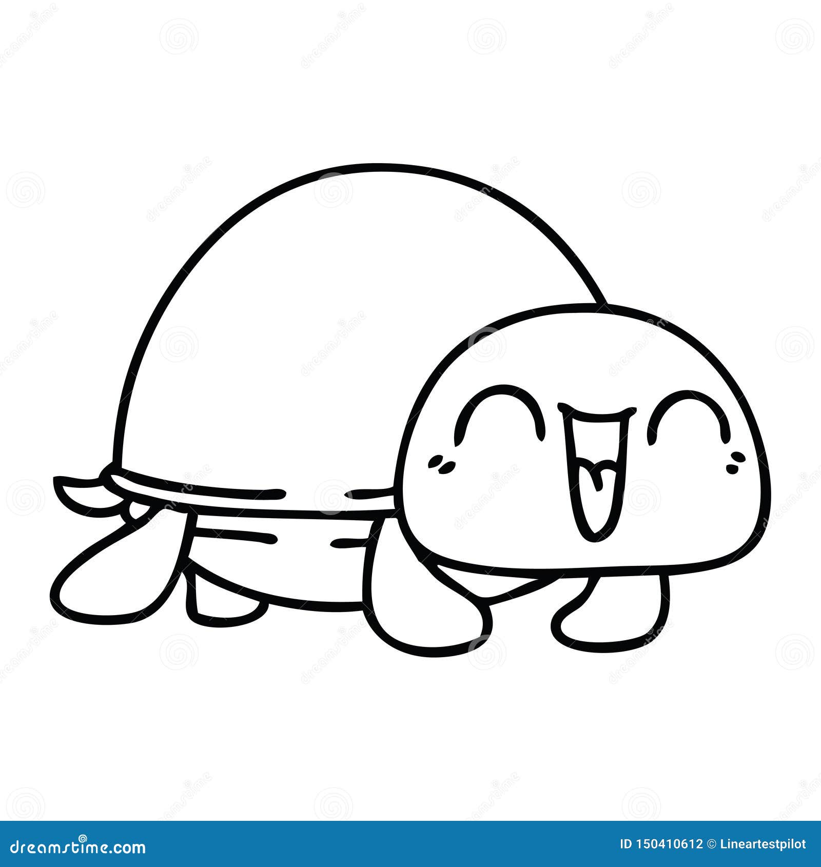 Line Drawing Quirky Cartoon Turtle Stock Vector - Illustration of  character, retro: 150410612