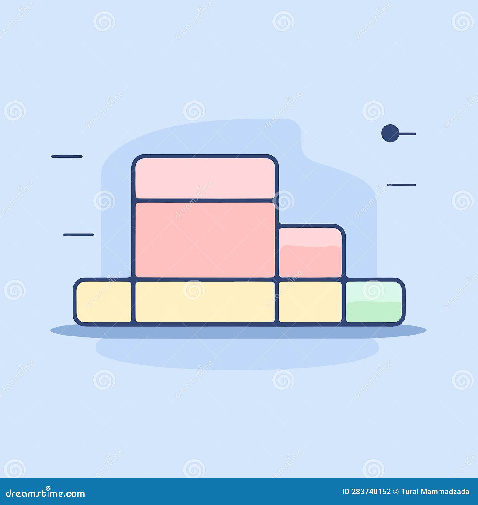 Vector of a Simple Line Drawing of a Stack of Blocks in a Flat Icon