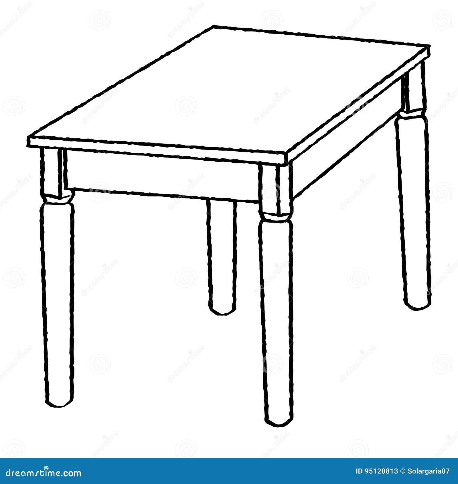 Line Drawing Of Table Simple Line Vector Stock Vector