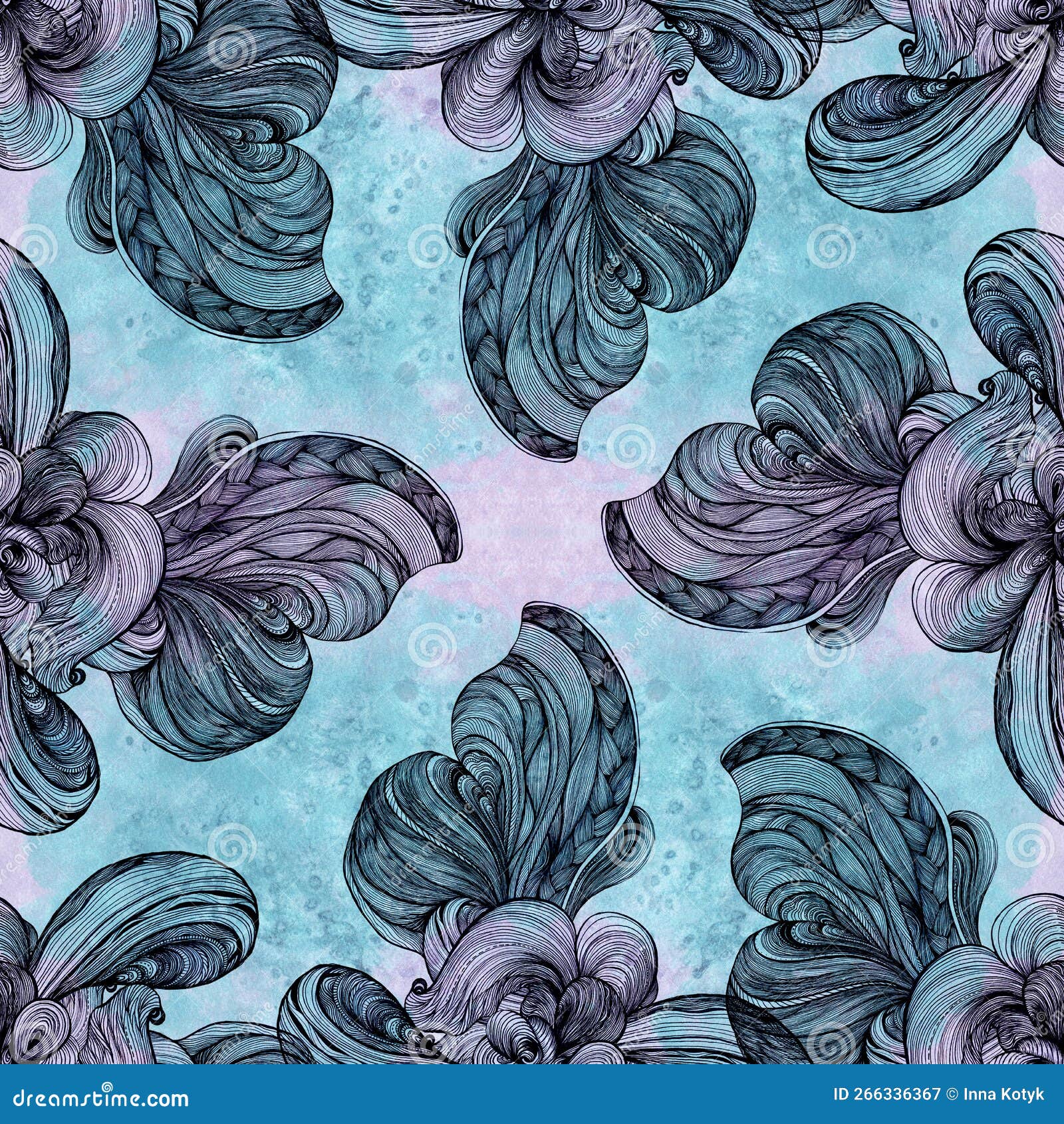 Line Drawing. Watercolor and Ink, Background Image Abstract