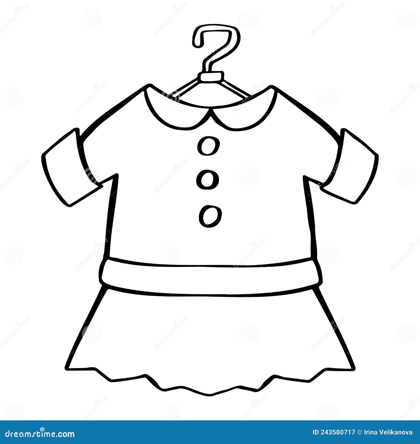 Line Dress Baby on a Hanger Symbol Illustration Sketch Stock Vector - Illustration of dress ...