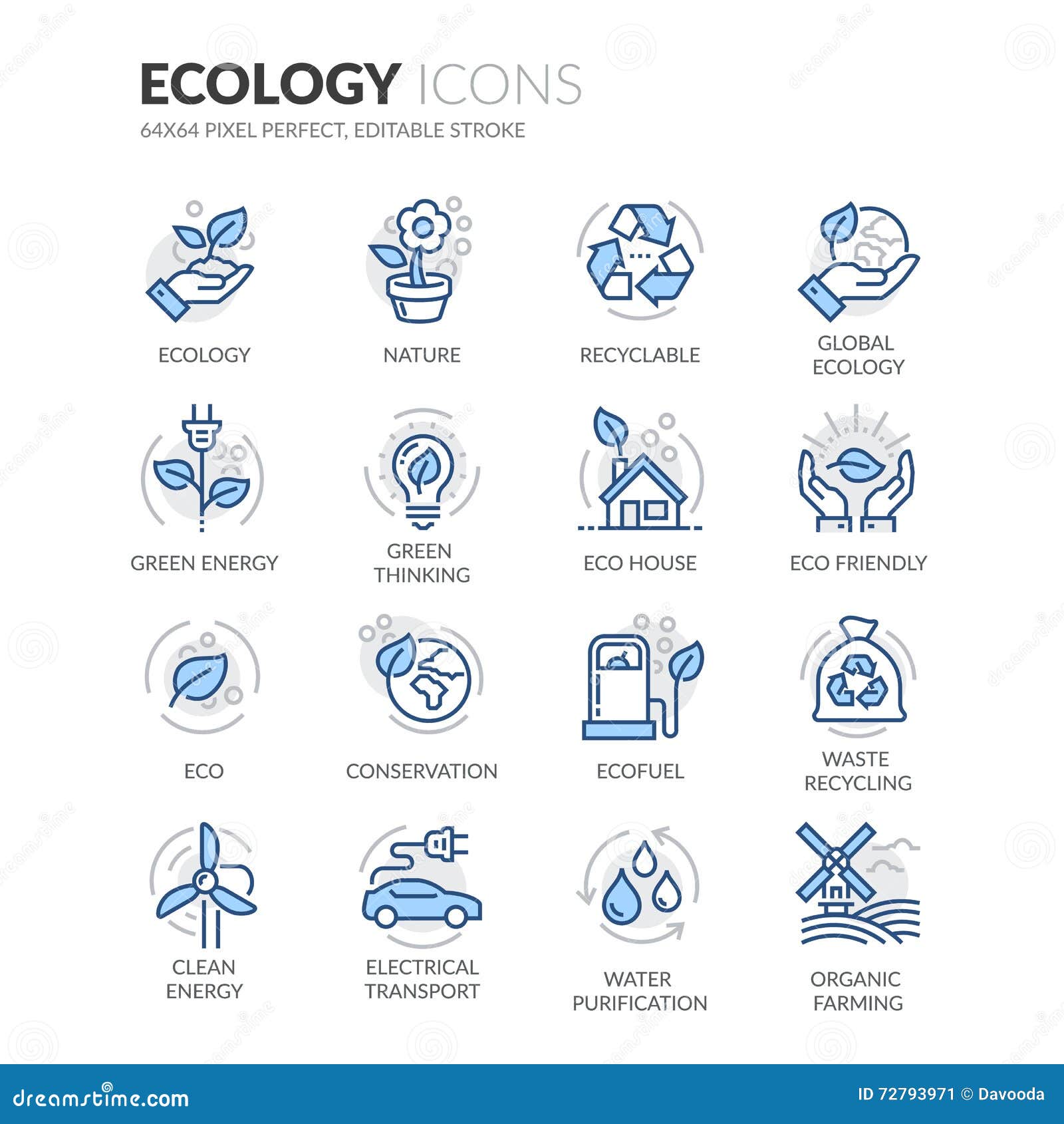 line ecology icons