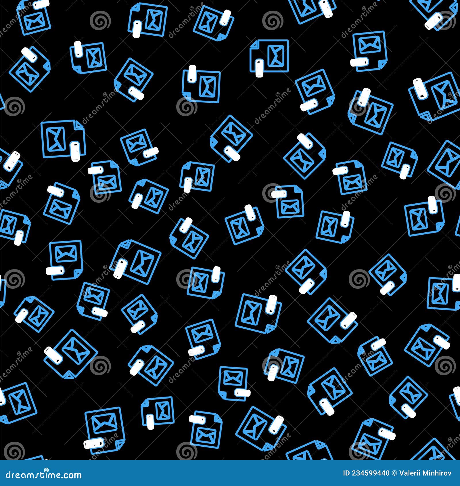 line eml file document. download eml button icon  seamless pattern on black background. eml file . 