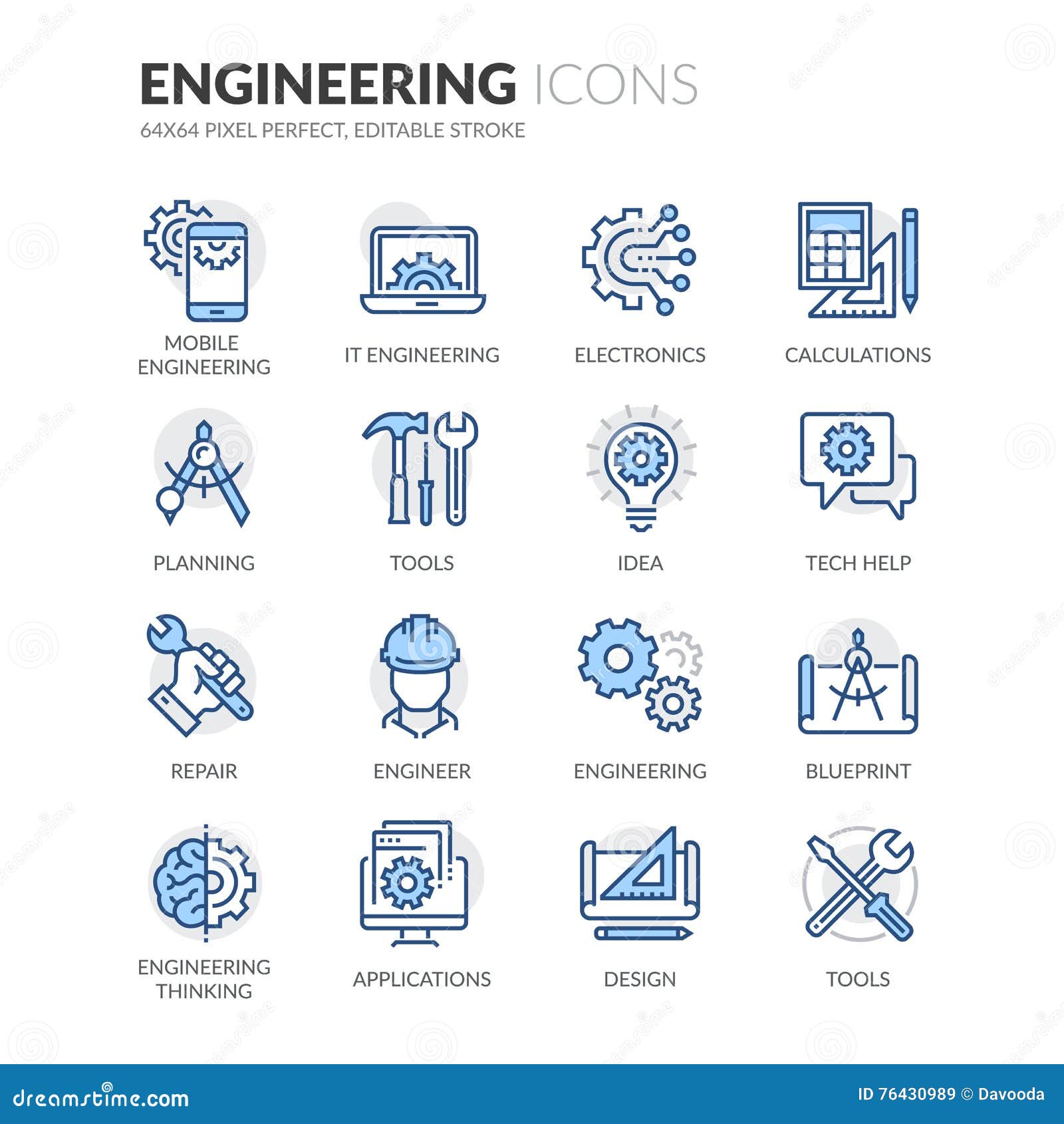 line engineering icons