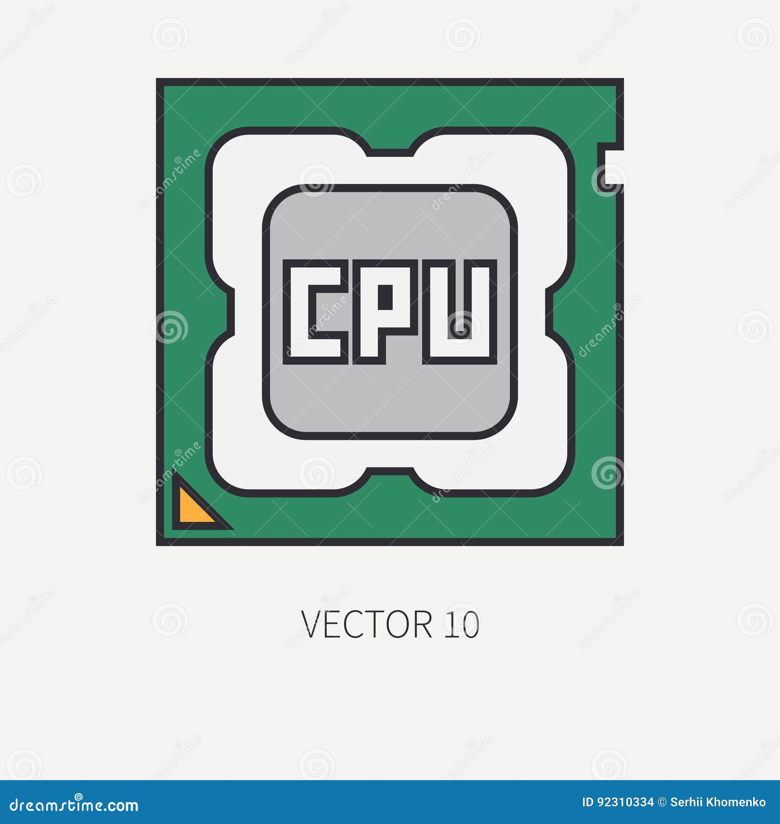 Line Flat Color Vector Computer Part Icon Processor. Cartoon Stock Vector - Illustration of color, frame: 92310334 Line Flat Color Vector Computer Part Icon Processor. Cartoon Stock Vector - Illustration of color, frame: 92310334