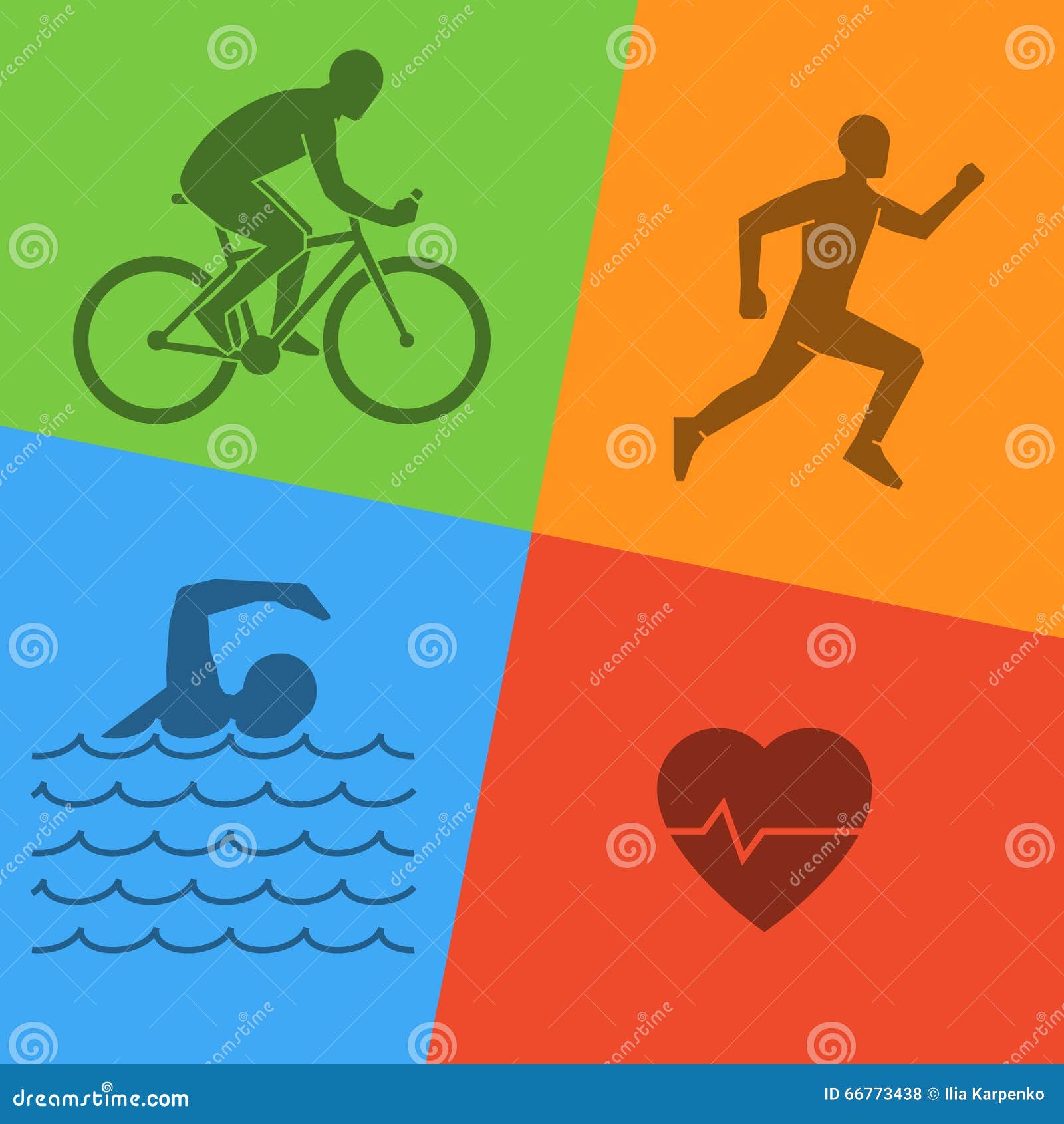 Line And Flat Triathlon Logo Swimming Cycling And Running Icon pertaining to Cycling Or Swimming