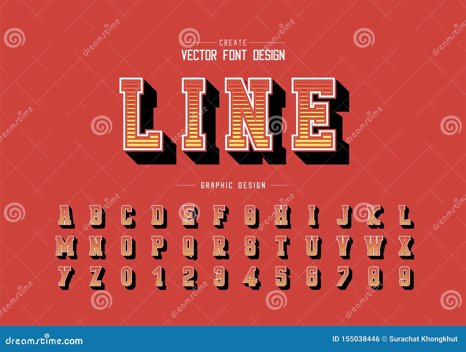 Line Font and Alphabet Vector, Digital Typeface and Number Design ...