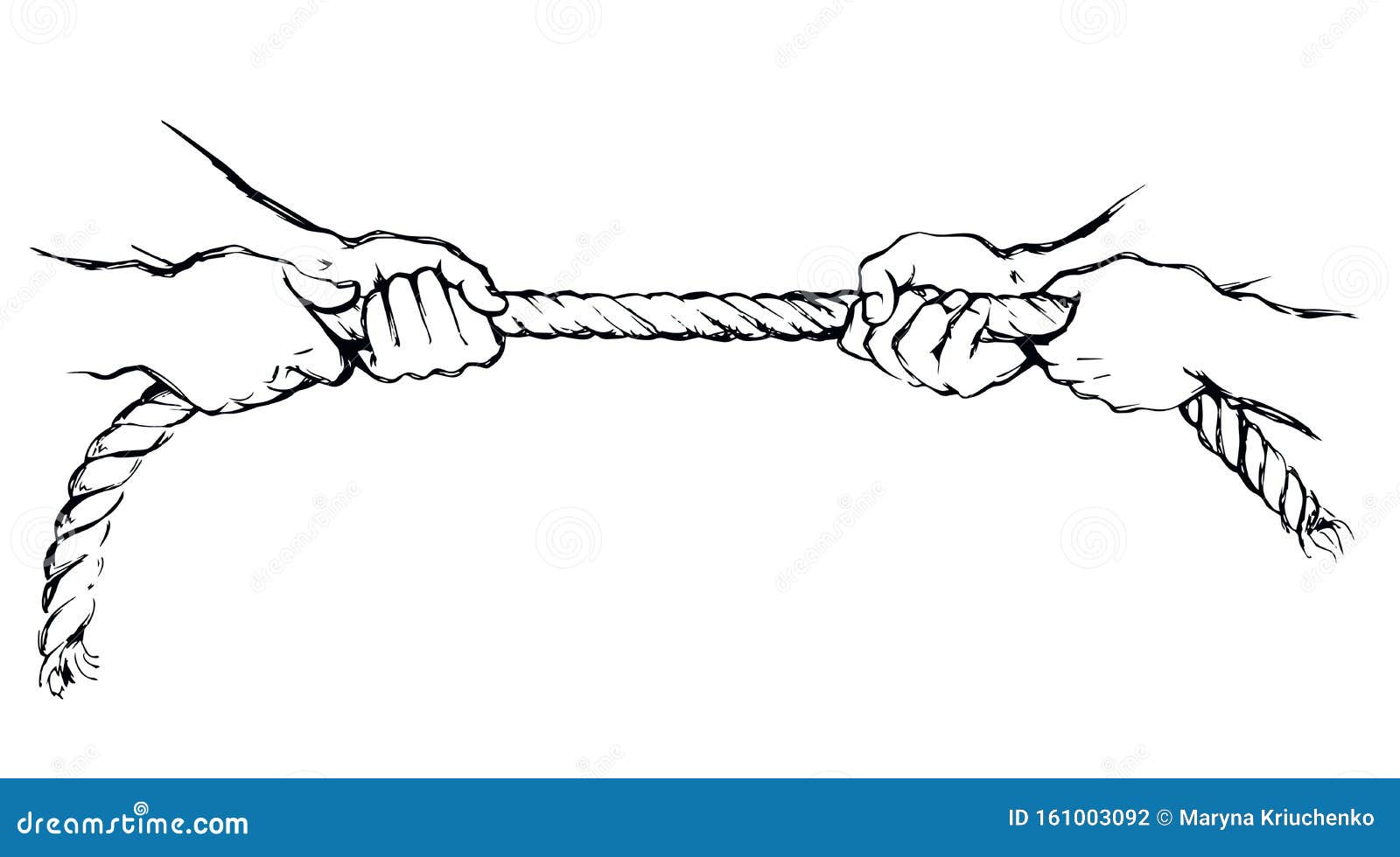 Tug of war. Vector drawing stock vector. Illustration of businessman