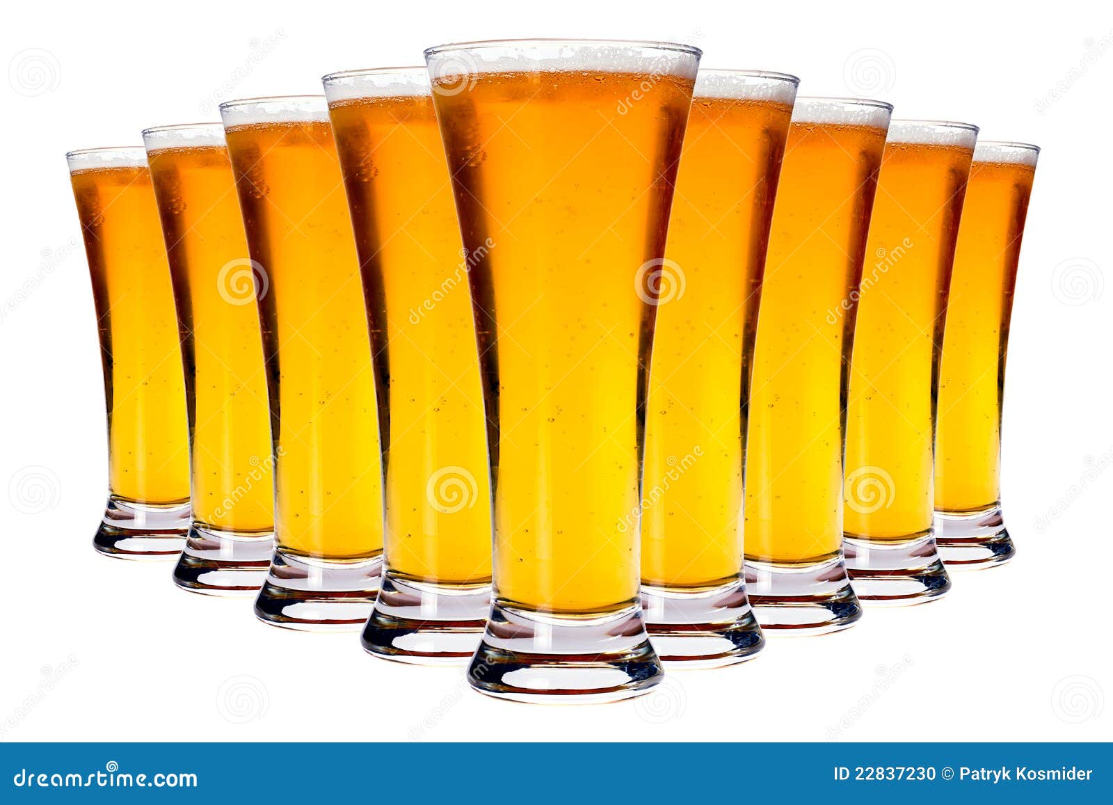 Line of Glasses with Lager Beer Stock Photo Image of bright, line