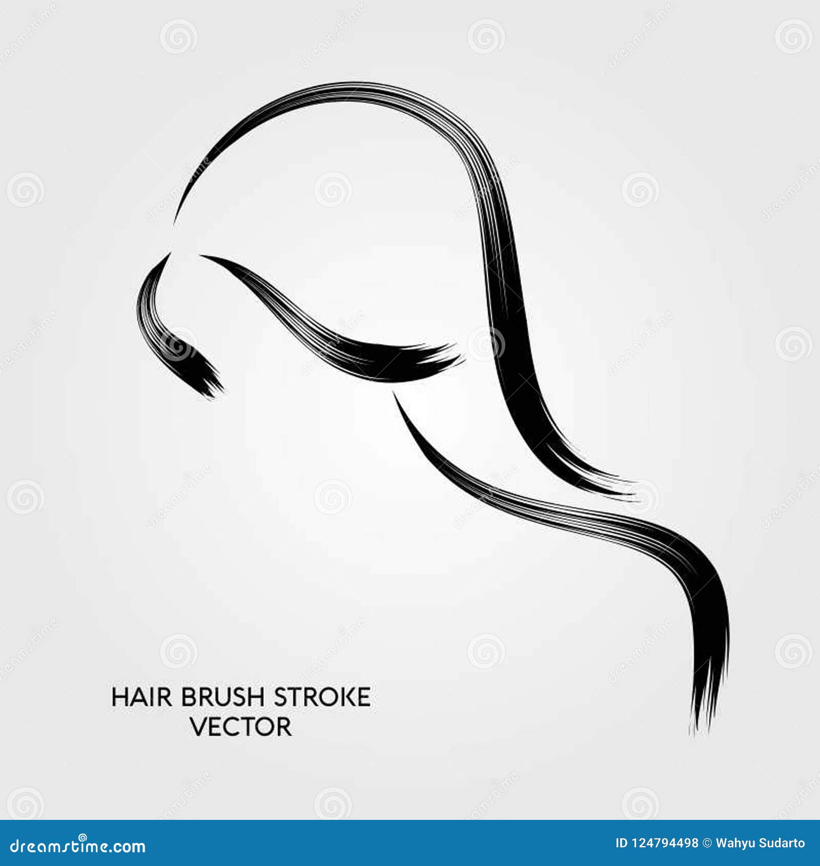 Line hair brush vector stock illustration. Illustration of business -  124794498