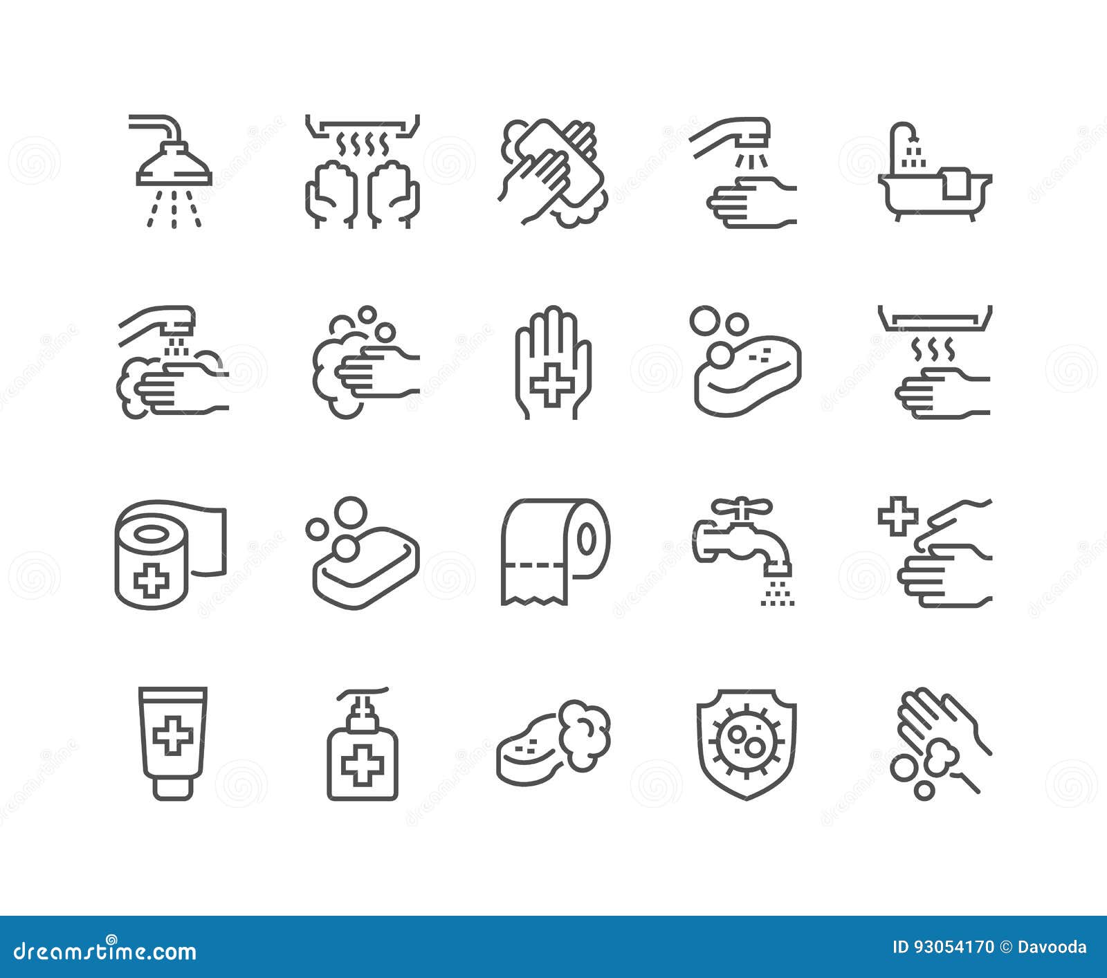 line hygiene icons