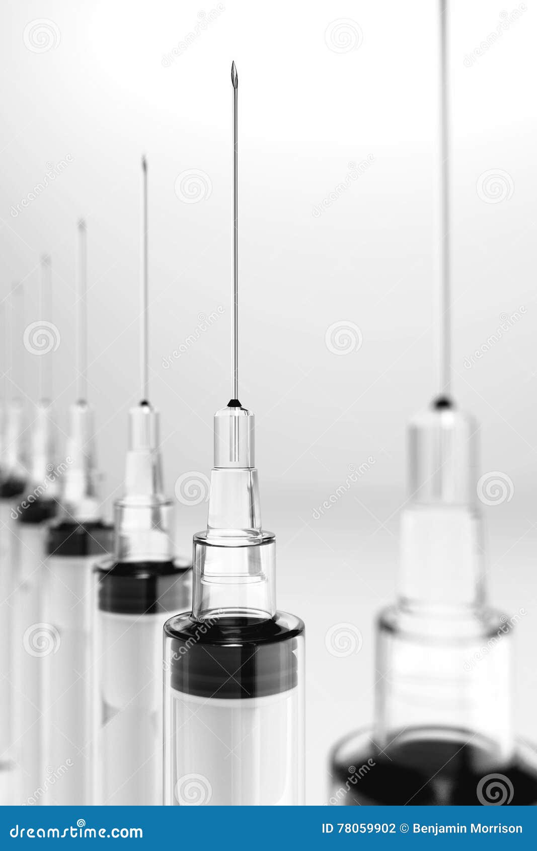 Line Of Hypodermic Needles RoyaltyFree Stock Image