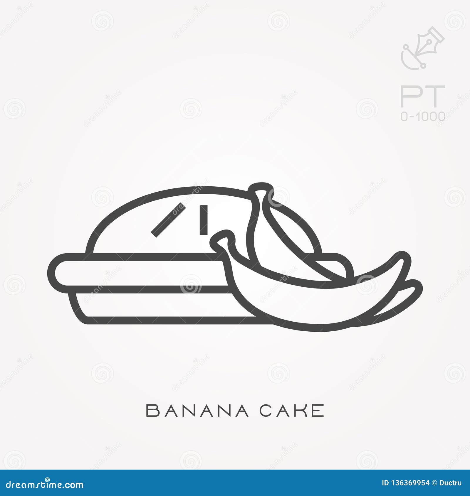 Flat Vector Icons with Banana Cake Stock Vector Illustration of cake