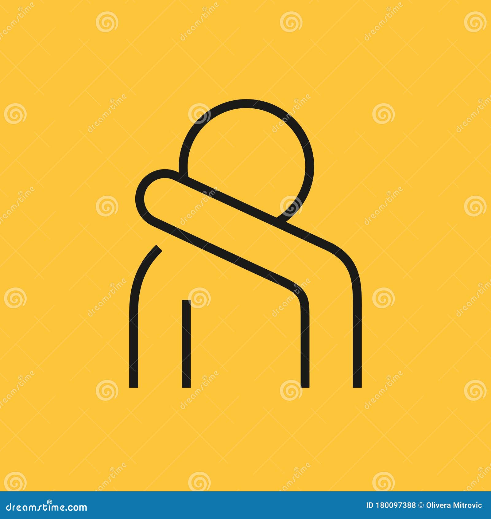 Line icon cough in elbow stock vector. Illustration of medicine 180097388