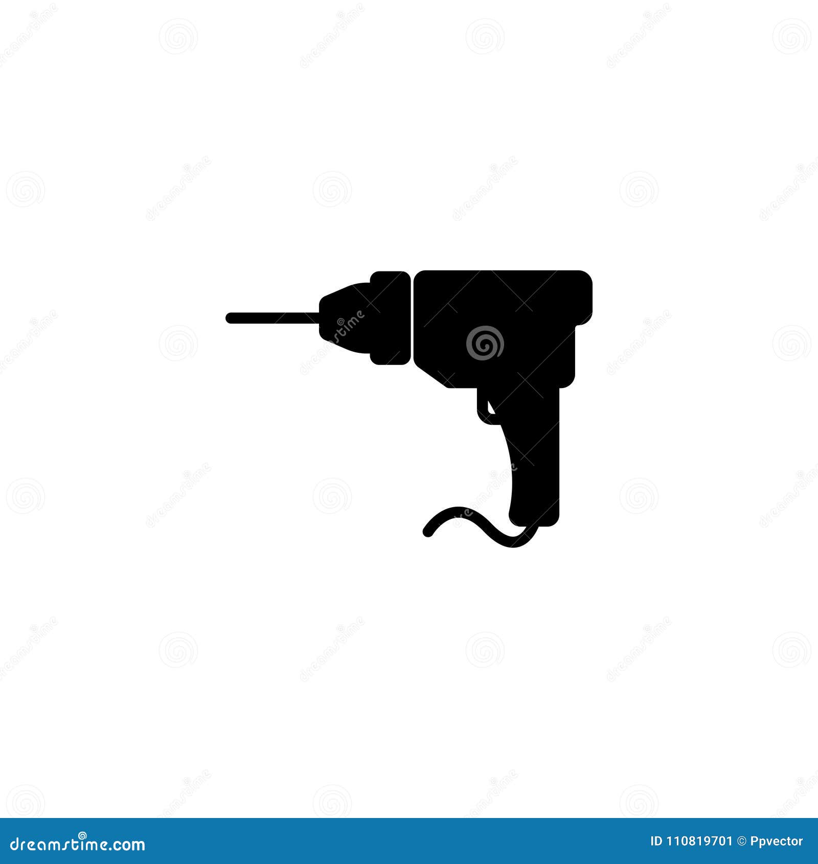 Line icon. Drill symbol stock illustration. Illustration of mechanic 110819701