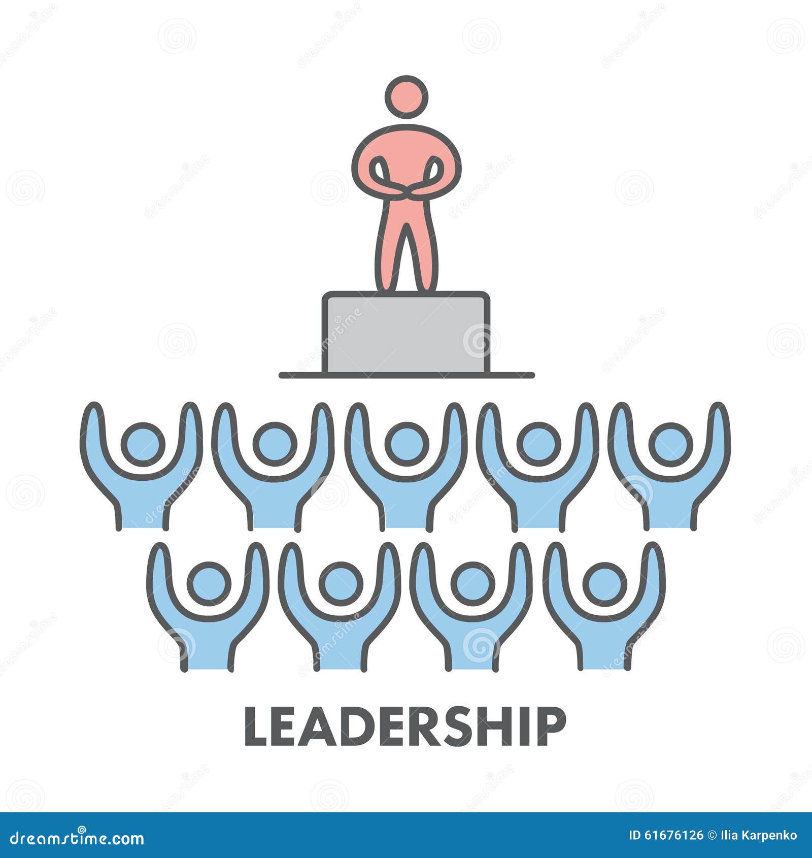Line Icon Leadership. Vector Business Symbol Stock Illustration