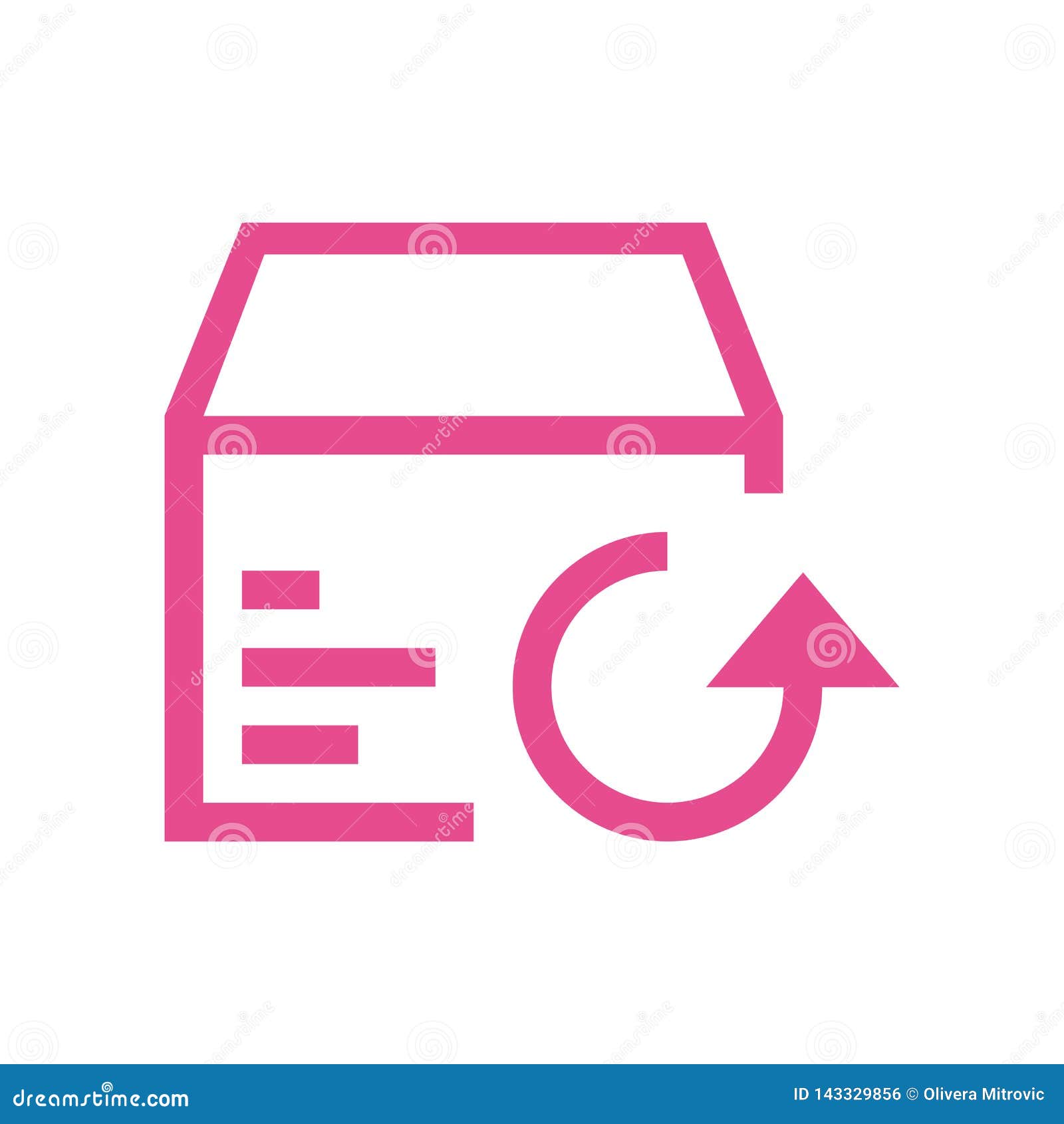 line icon return to cardboard box