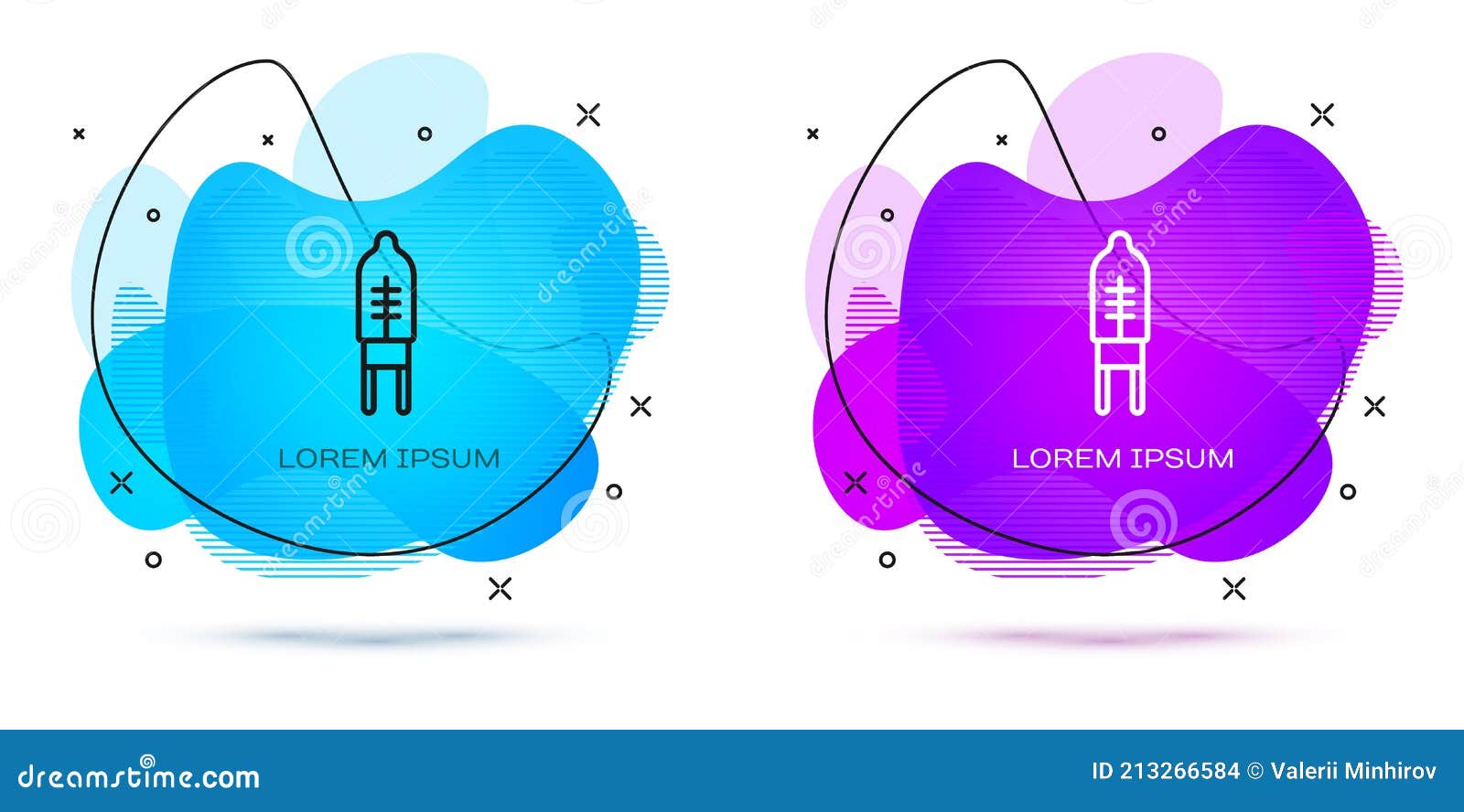 line light emitting diode icon  on white background. semiconductor diode electrical component. abstract banner