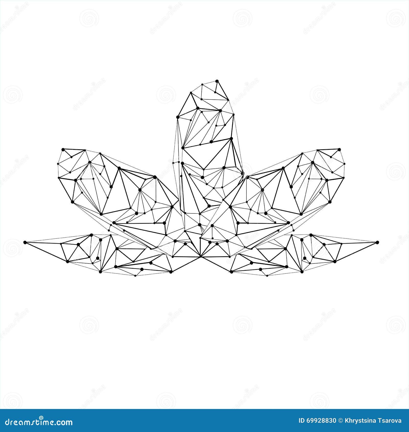 Line Low Poly Lotus Stock Vector Illustration Of Refraction