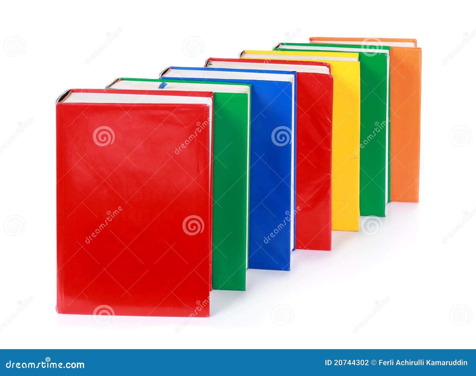 A Line Of Many Blank Colorful Books Stock Photo - Image of study, blue ...