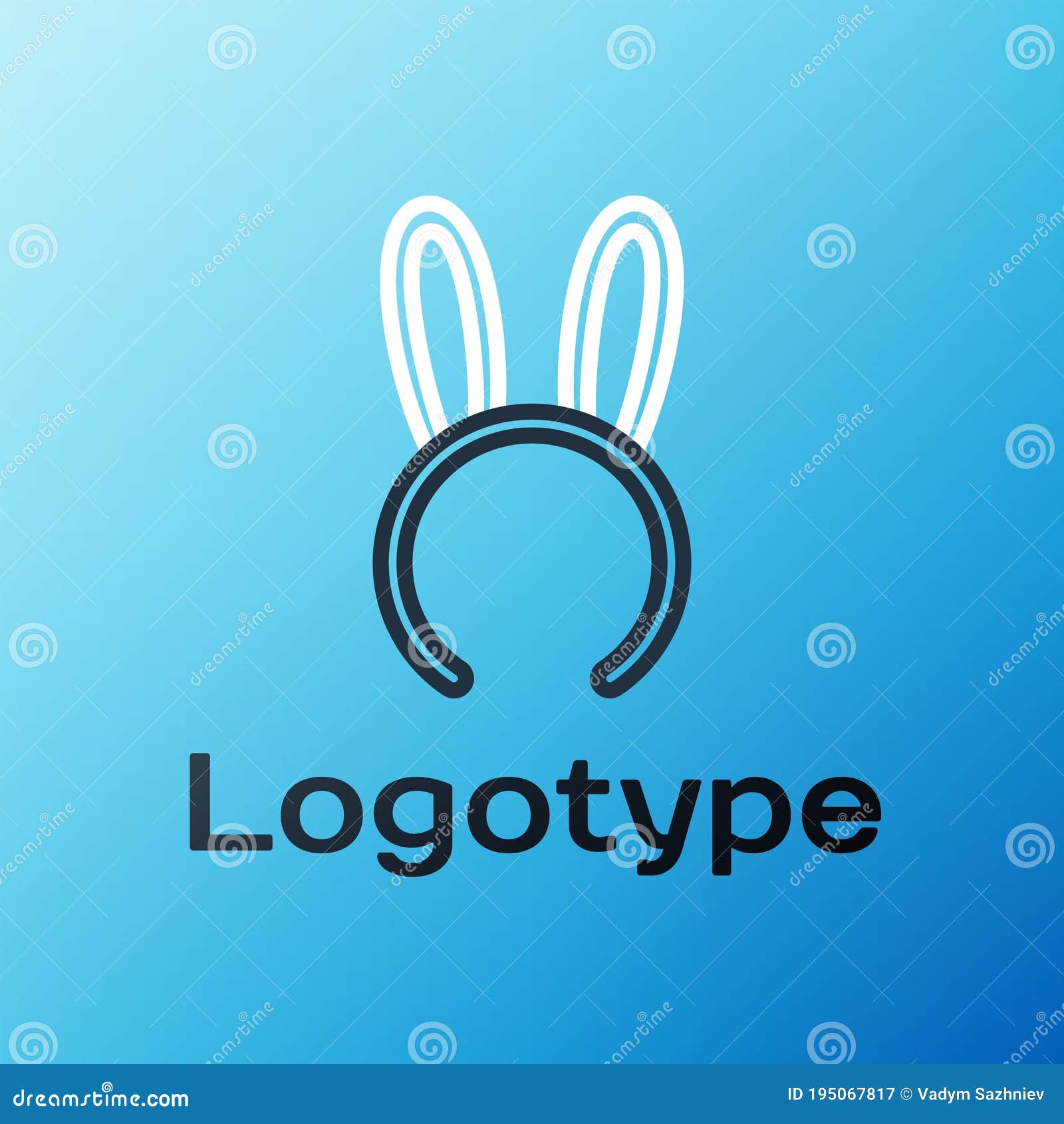 Line Mask with Long Bunny Ears Icon Isolated on Blue Background. Fetish  Accessory. Sex Toy for Adult Stock Vector - Illustration of lips, animal:  195067817