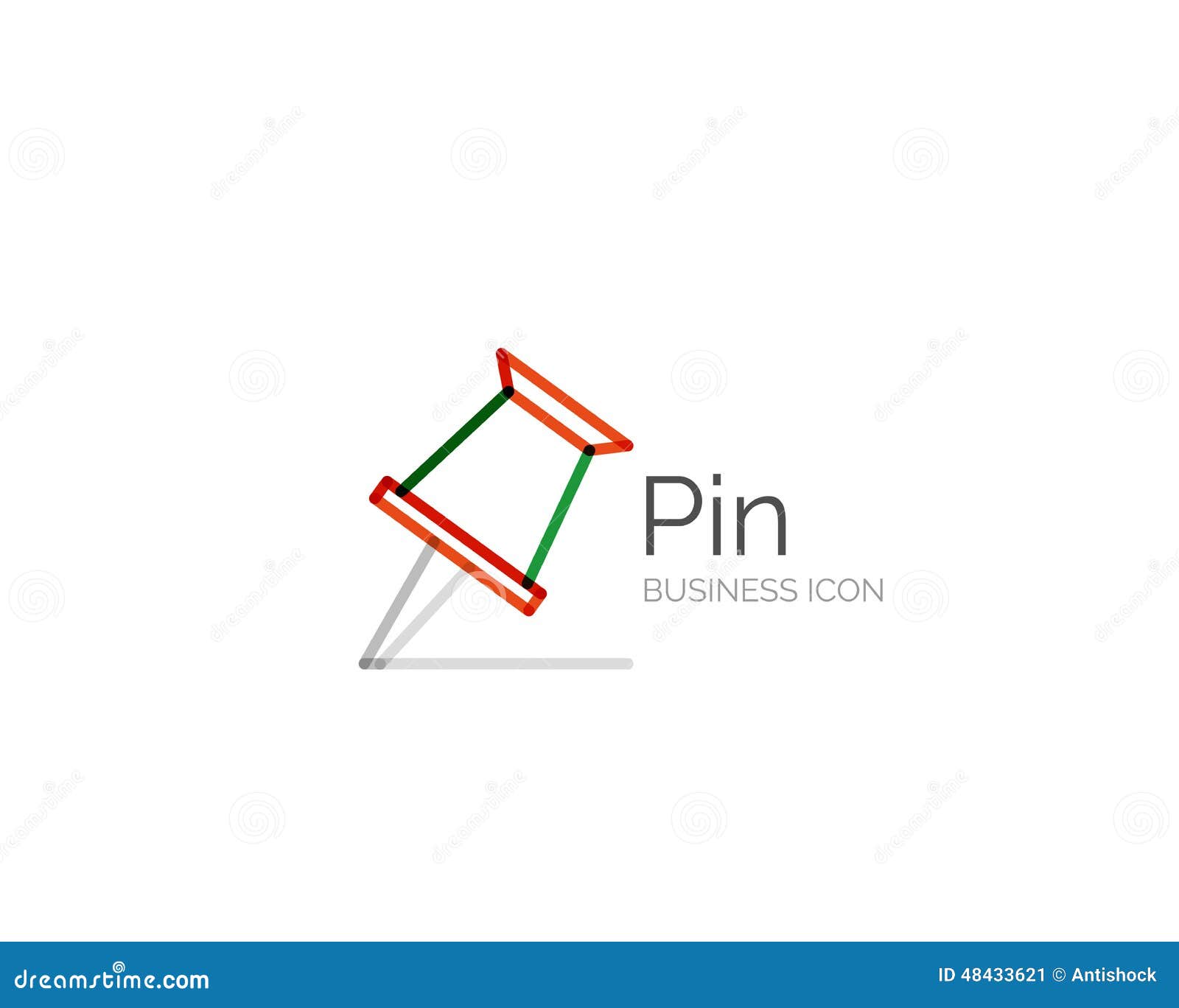 Line Minimal Design Logo Pin Stock Vector Illustration of logotype