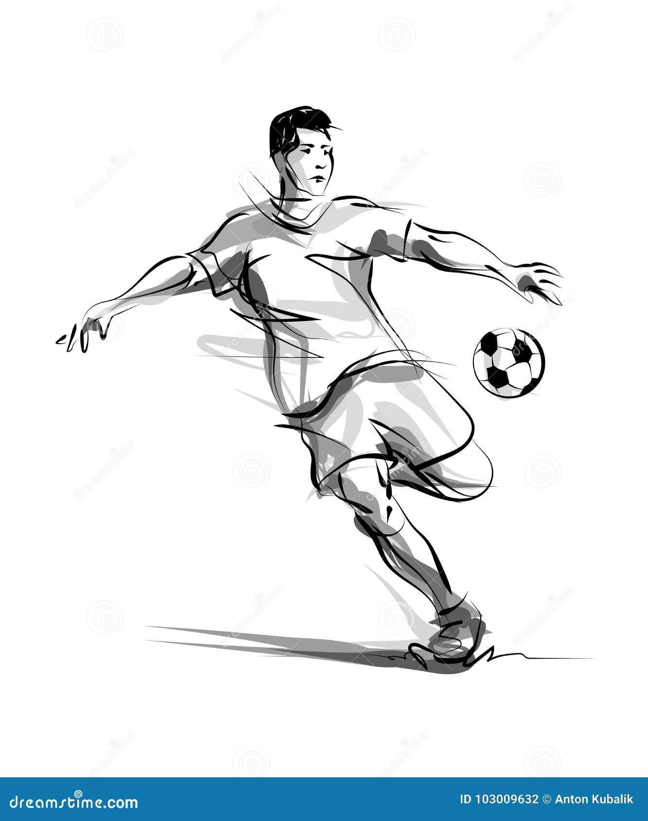  line sketch footballer