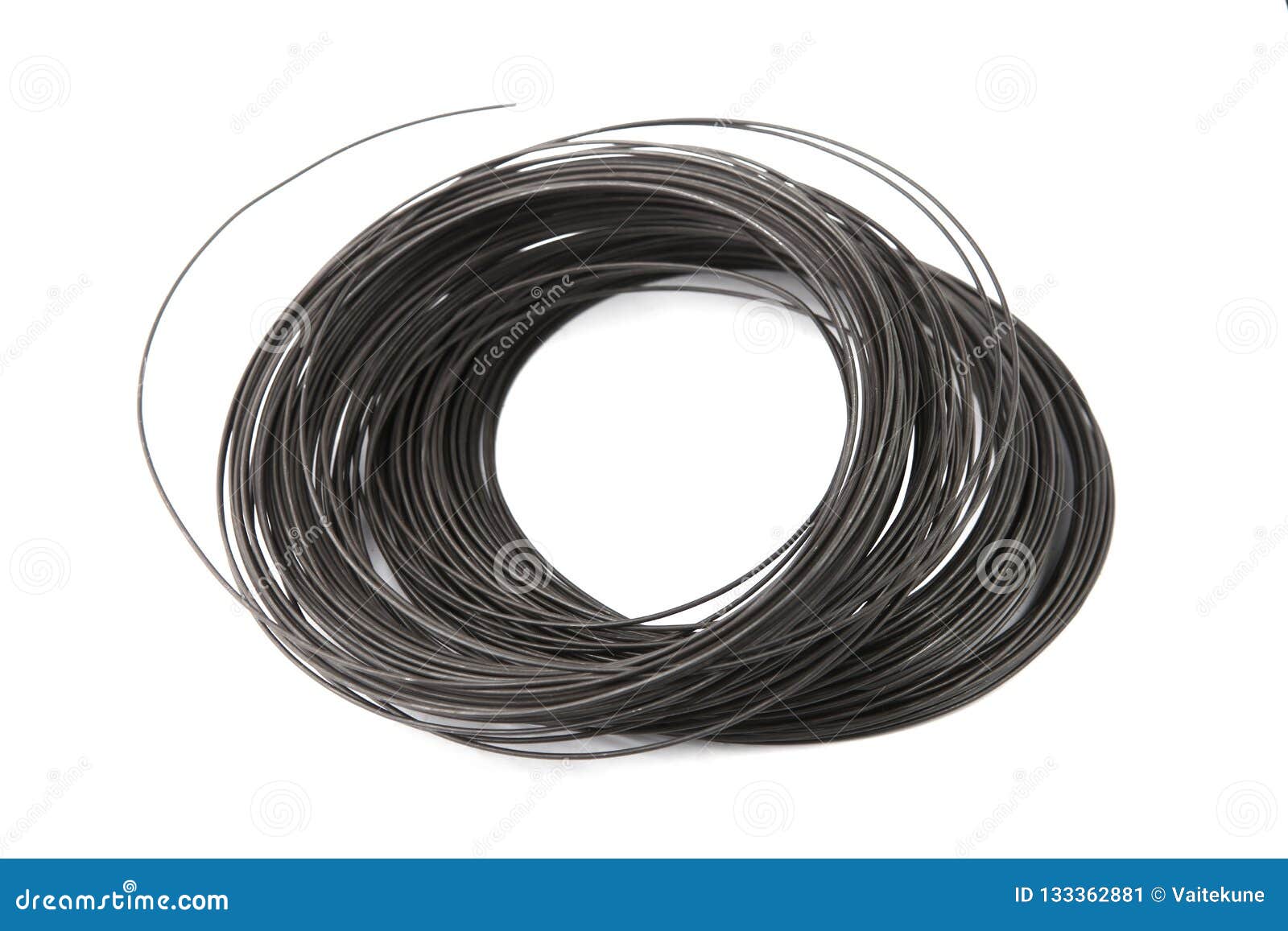 Line of Threading Glass Beads Isolated on White Background. Stock Image