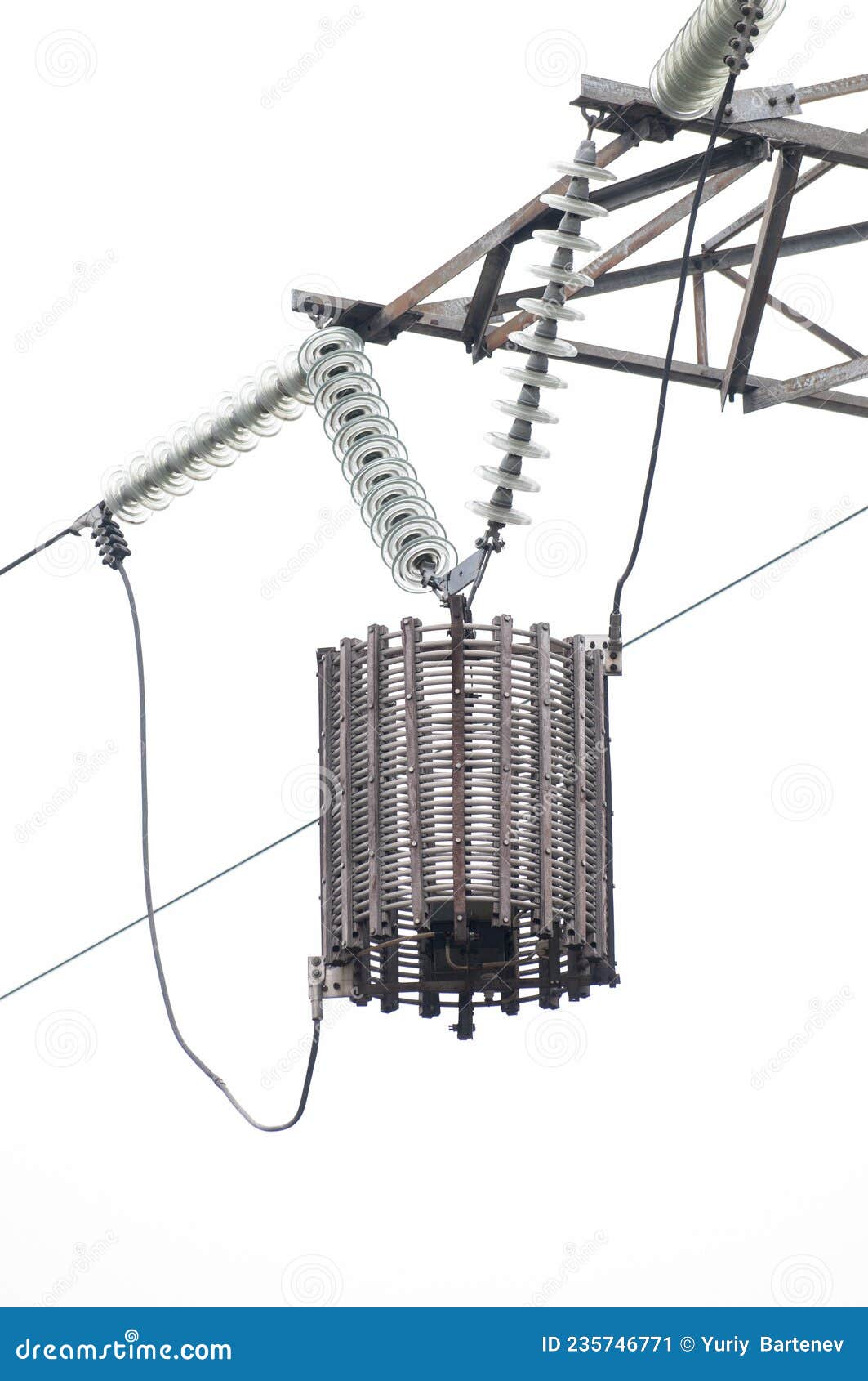 Line Traps, Also Called Wave Traps, Suspended Under a High Voltage