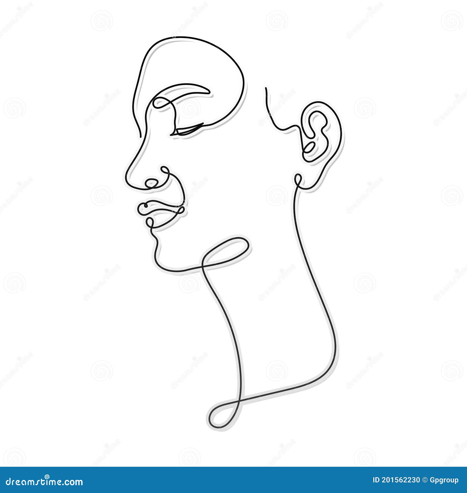 Line Woman Profile on a White Background Stock Vector - Illustration of ...