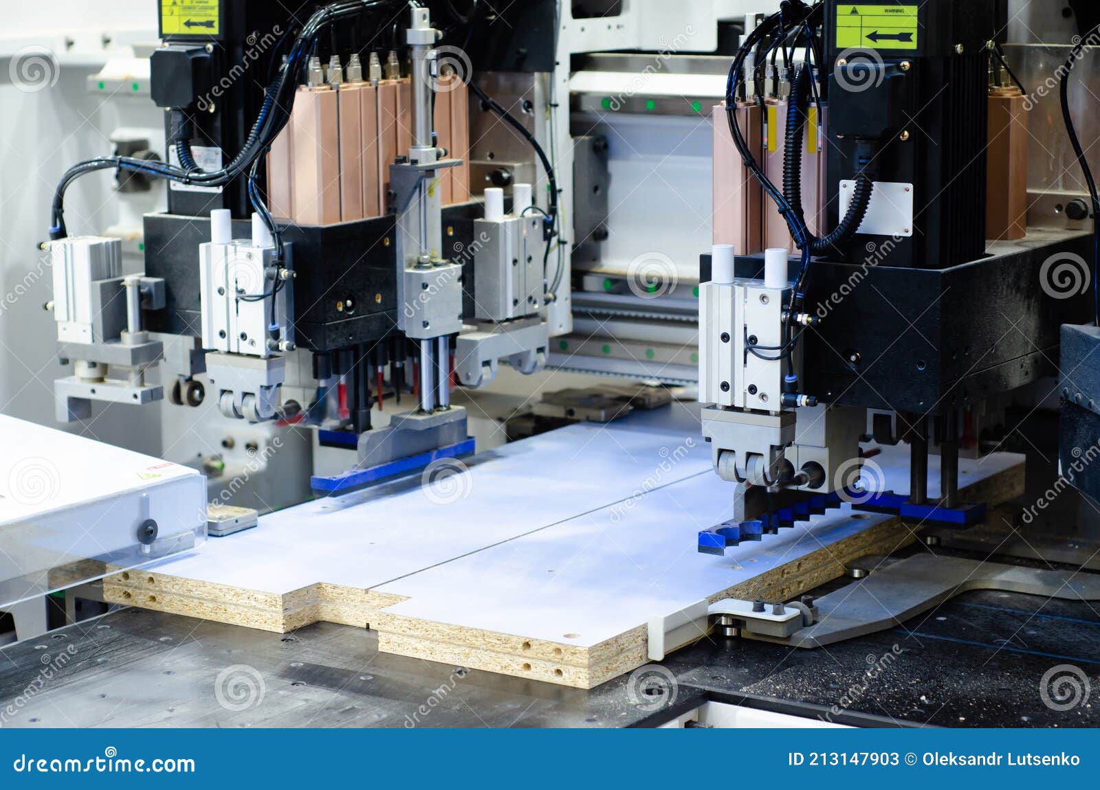 Line Wood Furniture Making Machine Stock Image Image of building