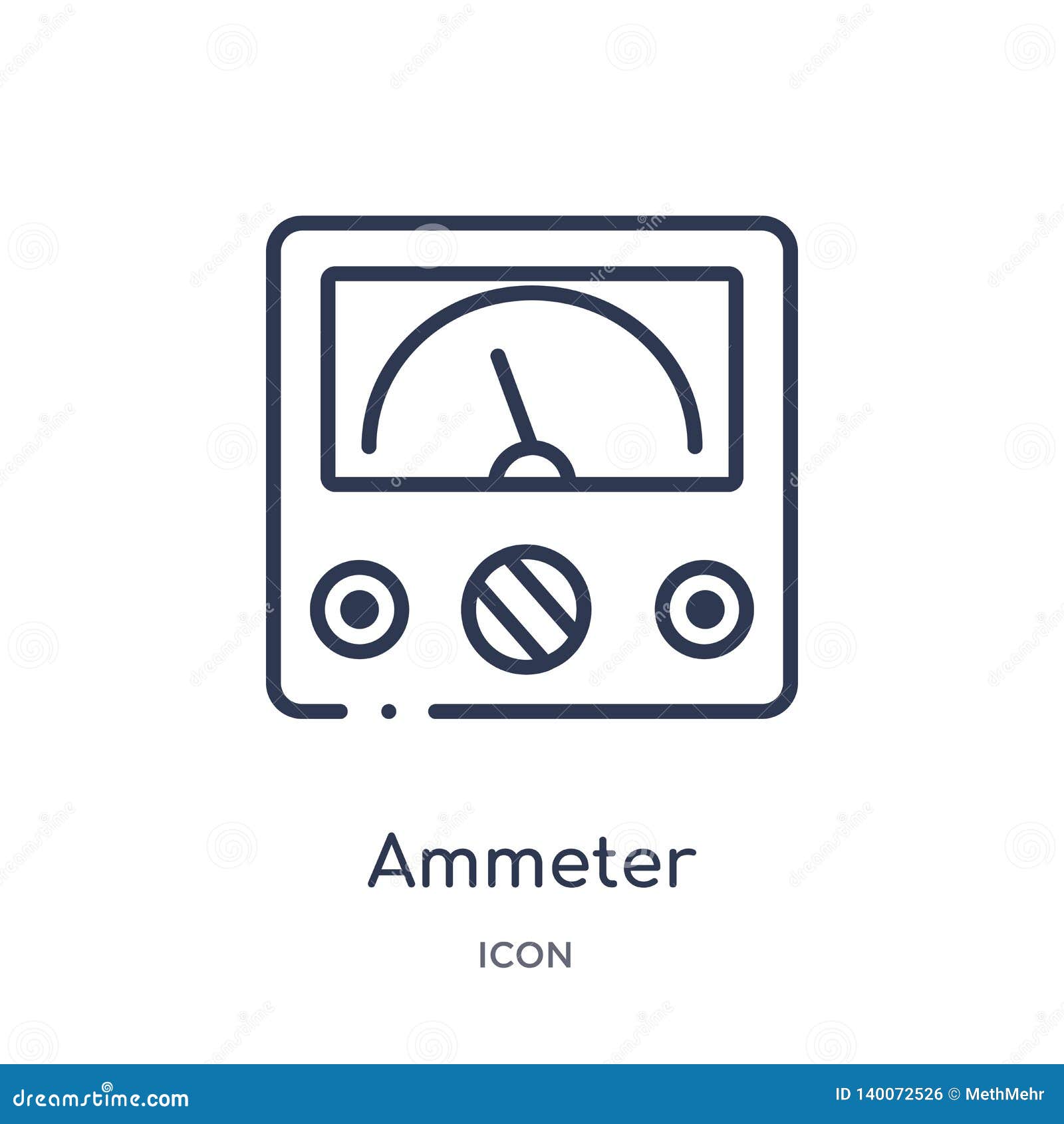 Ammeter Icon, Cartoon Style Vector Illustration