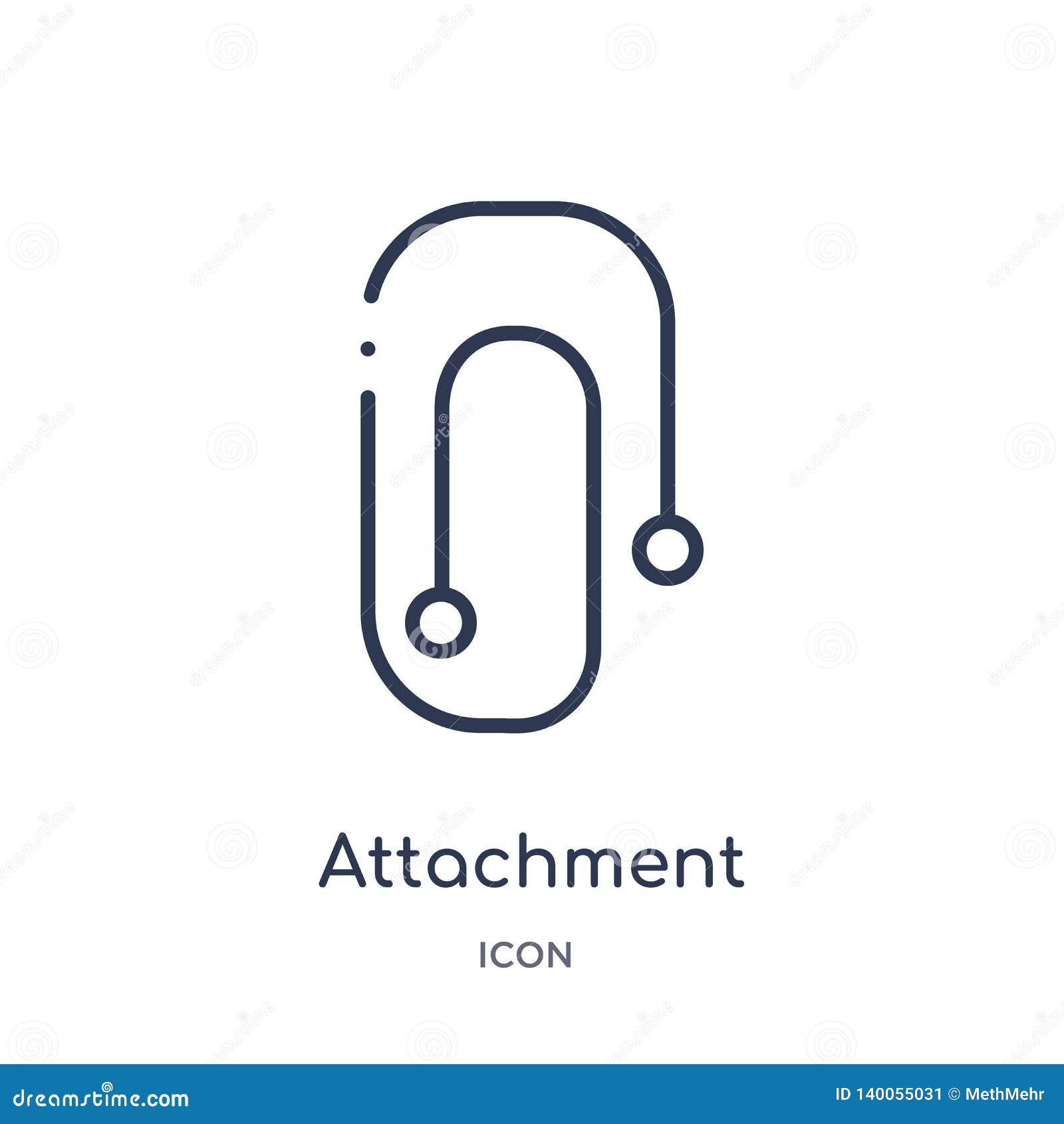 linear attachment icon from education outline collection. thin line attachment   on white background. attachment