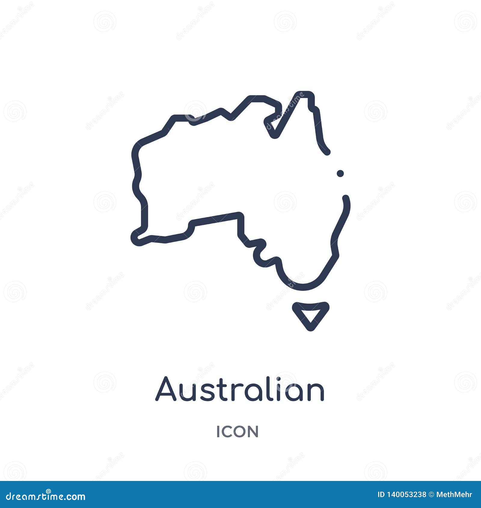 Linear Australian Continent Icon from Culture Outline Collection. Thin Line Australian Continent Vector Isolated on White Stock - Illustration of australianculture, nation: 140053238