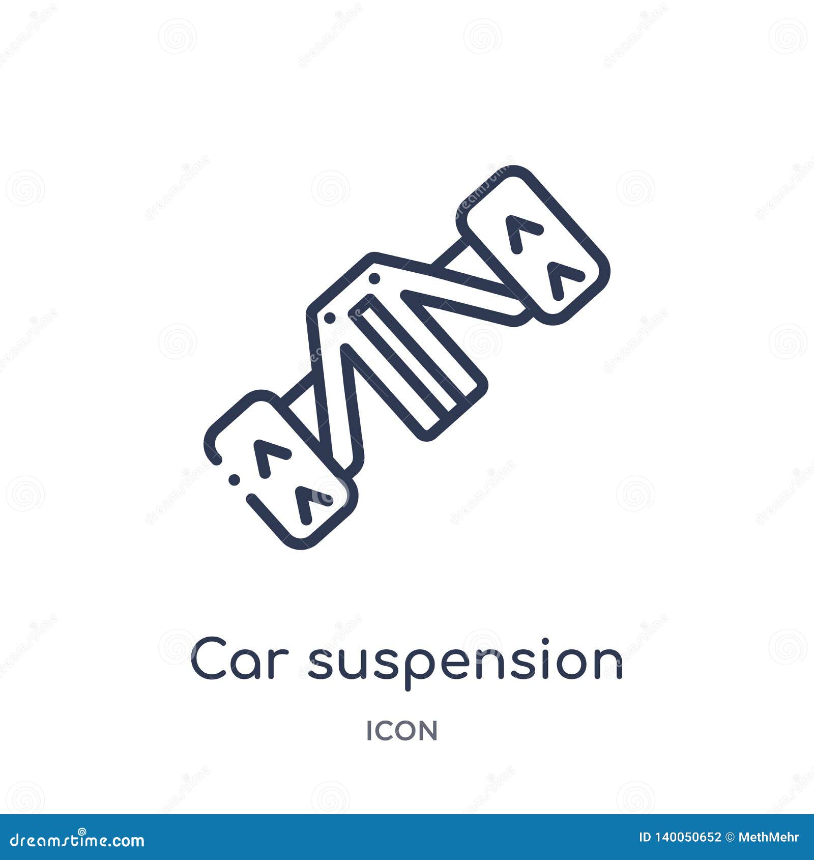 linear car suspension icon from car parts outline collection. thin line car suspension   on white background. car