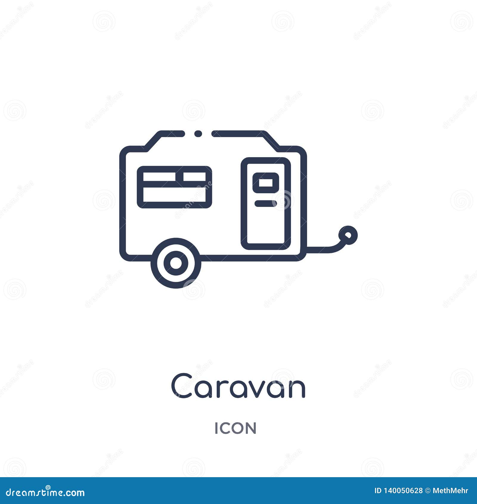 Linear Caravan Icon from Camping Outline Collection. Thin Line Caravan ...